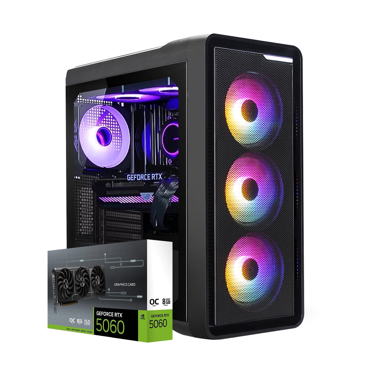 First Wave TechSoul Gaming PC – Intel Core Ultra 7 265KF, RTX 5060 Ti 16,32,64GB,   DDR5 6000MHz, 1TB NVMe Gen4 SSD + 1TB SATA SSD, 240mm Liquid Cooler, 750W Modular PSU, RGB MATX Mini Tower Gaming Case