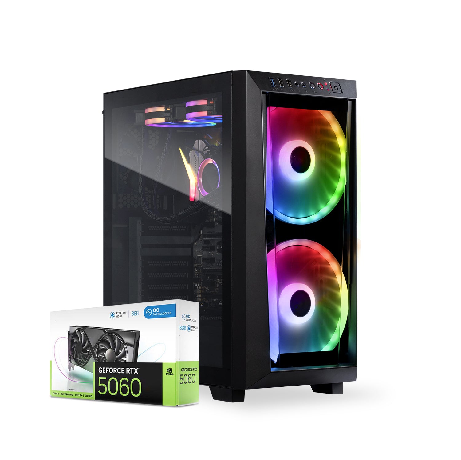 First Wave Synthwave Gaming PC – Intel Core Ultra 5 245KF, RTX 5060 8GB, 16,32,64GB DDR5 6000MHz, 1TB NVMe Gen4 SSD, 240mm Liquid Cooler, 750W Modular PSU, Mid Tower Gaming Case