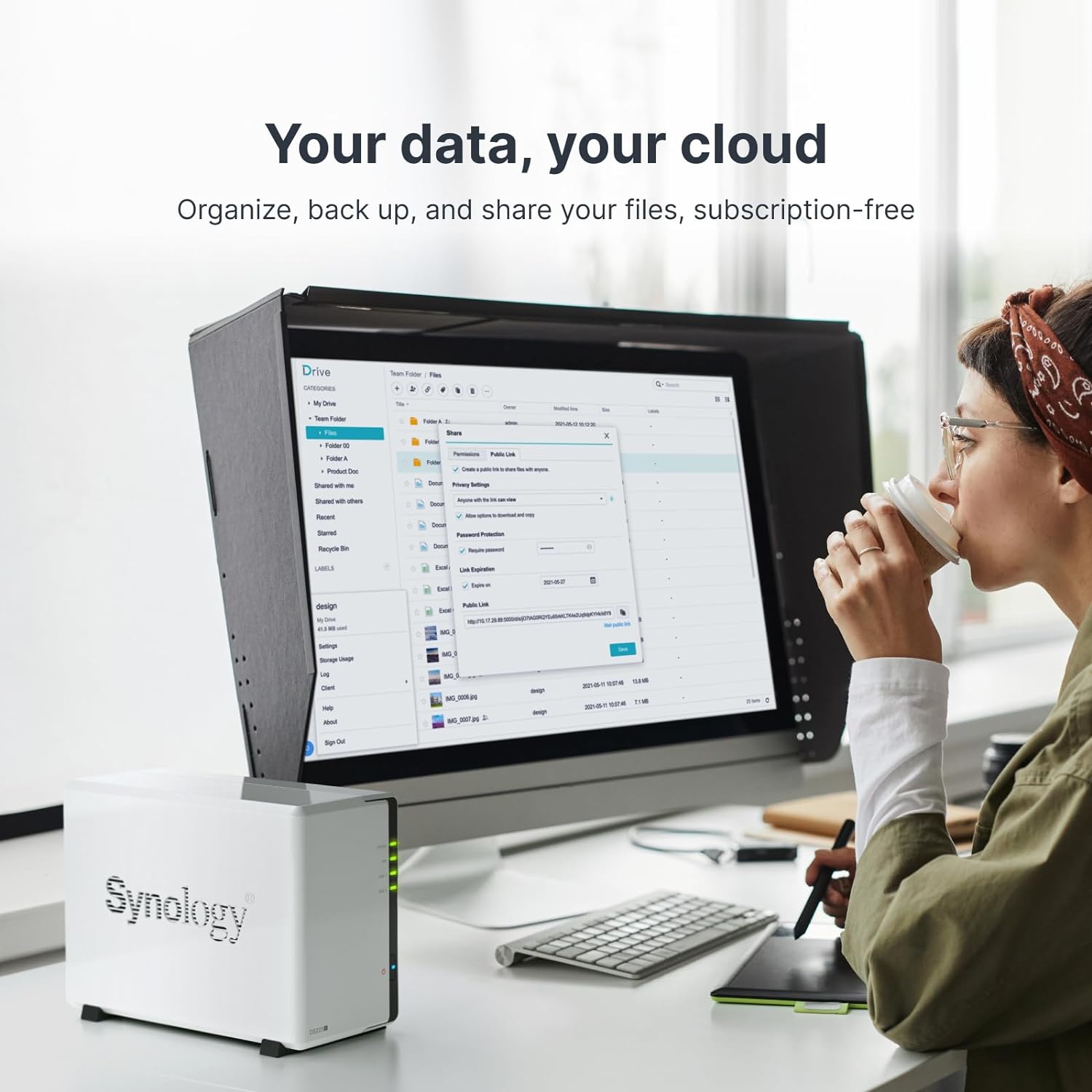 Synology DiskStation DS223J (2 Bay) Network Attached Storage (NAS) - White