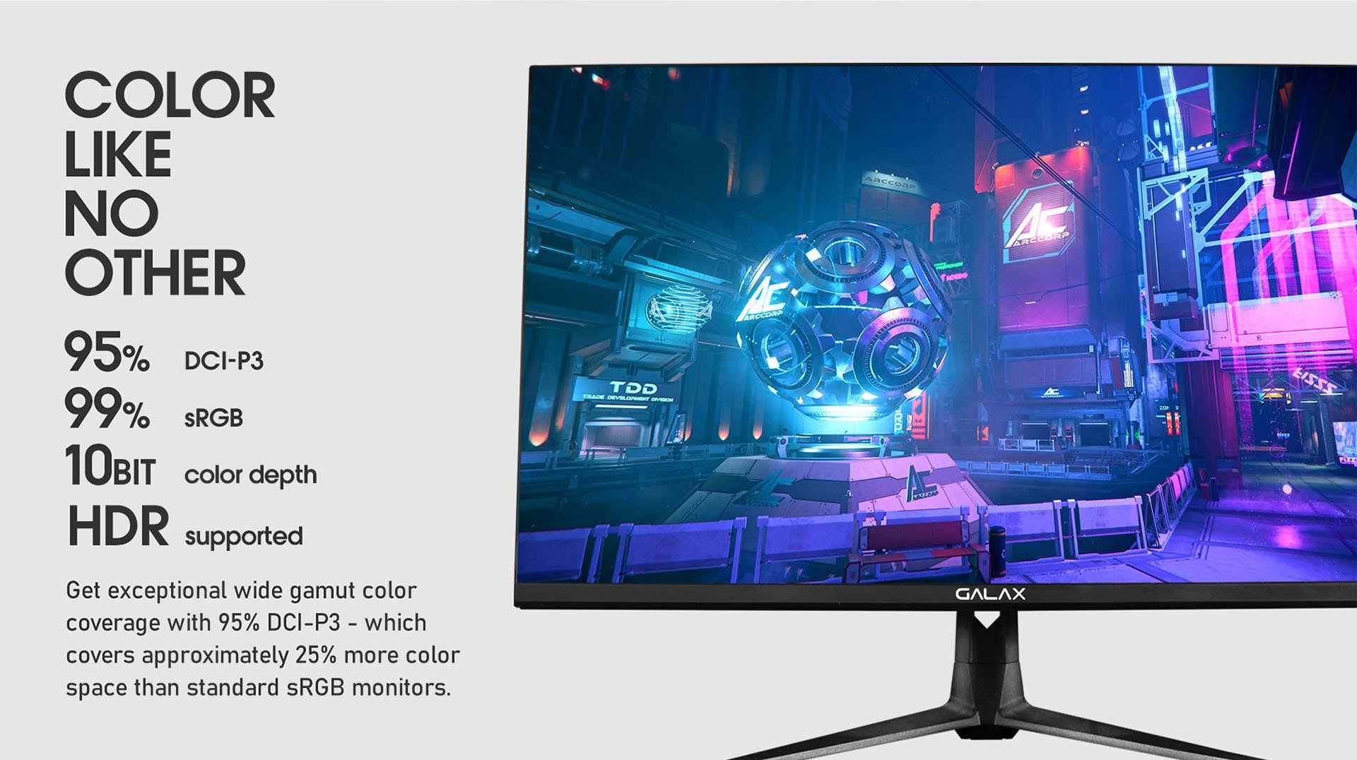 Galax Vivance-01 27'' QHD LED Gaming Monitor, 2560 X1440 Resolution,165Hz Refresh Rate, 1ms MPRT Response Time