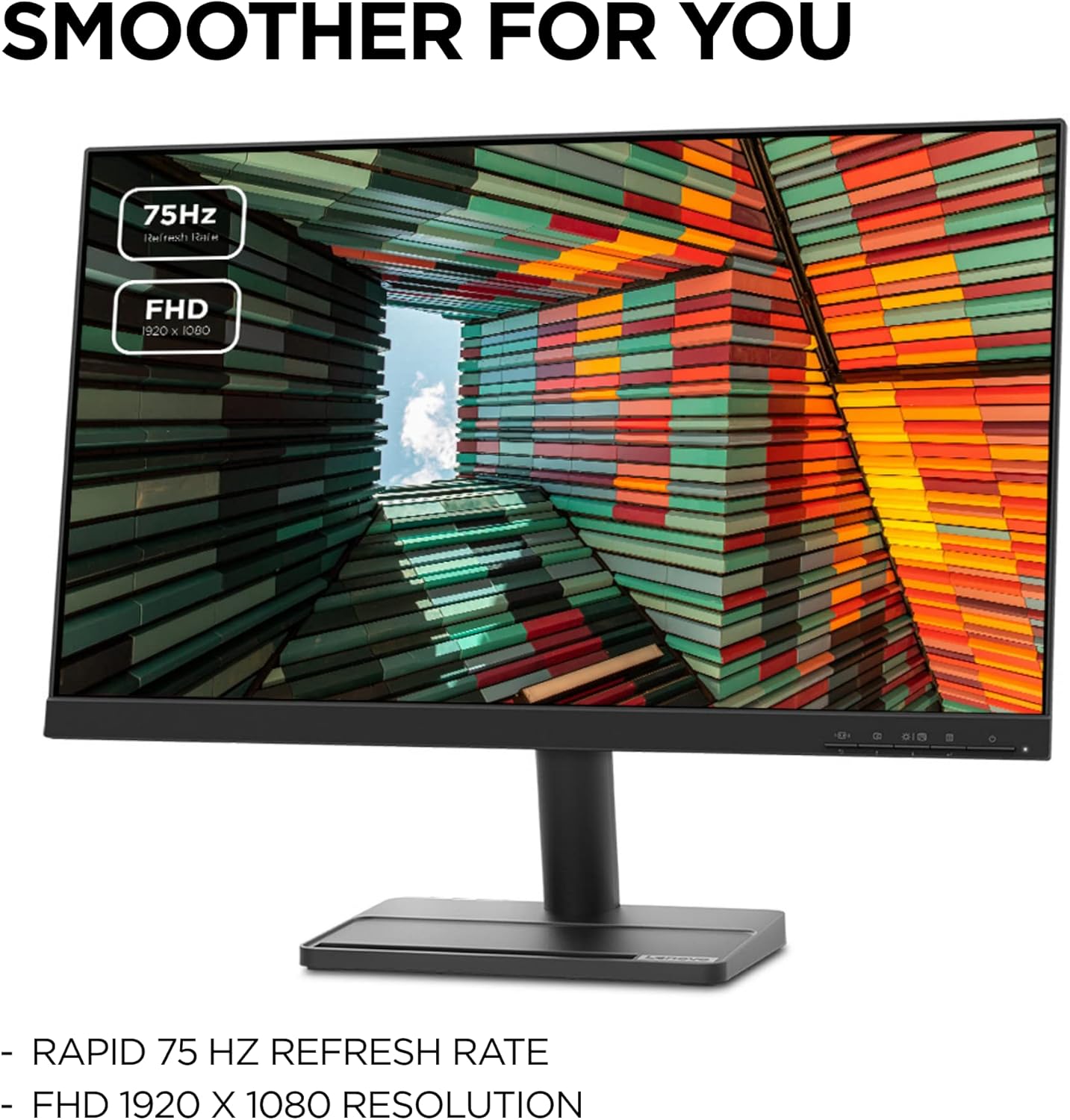 Lenovo L24e-30 (24-Inch) VA Full HD Monitor - 4ms, 75Hz, AMD FreeSync, 3-Side Near Edgeless, Eye Comfort Certified