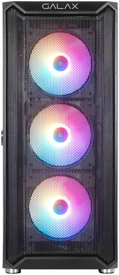 GALAX Revolution 07 ATX Mid-Tower Gaming PC Case – Tempered Glass Side Panel, SPCC Construction, Supports Up to 360 mm Radiator & 330 mm GPU, Black