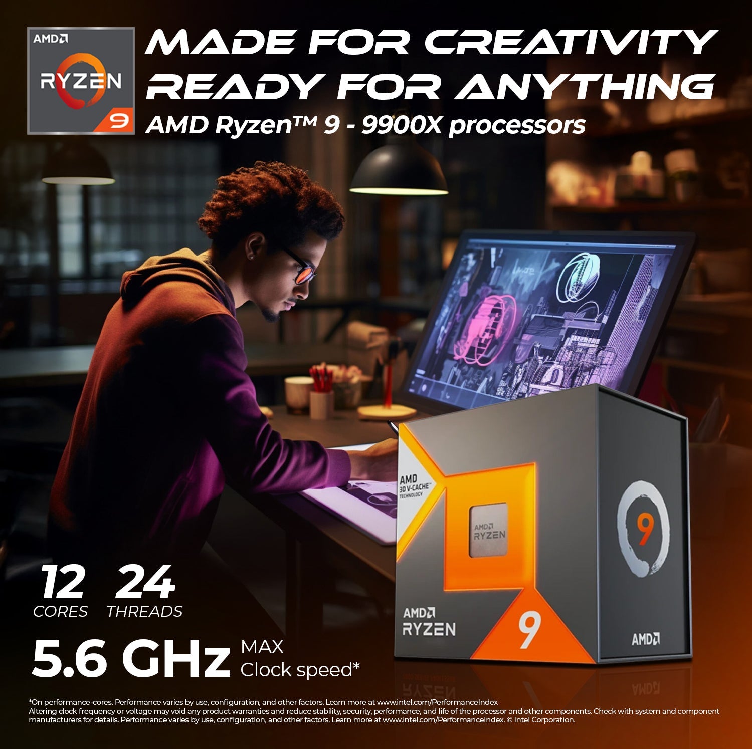 First Wave PrimeStation Workstation PC – Content Creation Edition – AMD Ryzen 9 9900X, RTX 5070 Ti Graphics, DDR5 RAM, 2TB SSD (1TB NVMe + 1TB SATA), WiFi, Windows 11 Pro, 2 Years Warranty