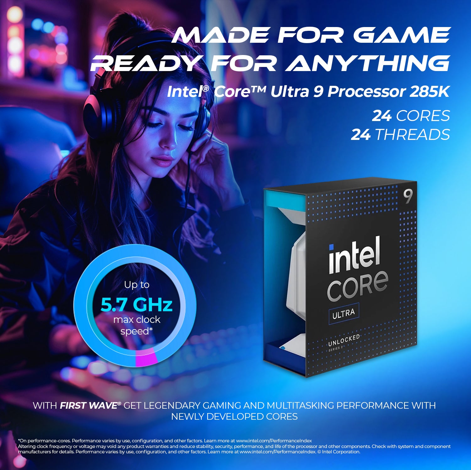 First Wave Arcadia Gaming PC – Intel Core Ultra 9 285K, RTX 5070 12GB, 16,32,64GB DDR5 6000MHz, 1TB NVMe Gen4 SSD + 1TB SATA SSD, 360mm Liquid Cooler, 850W Modular PSU, ARGB Black Mid-Tower Gaming Case