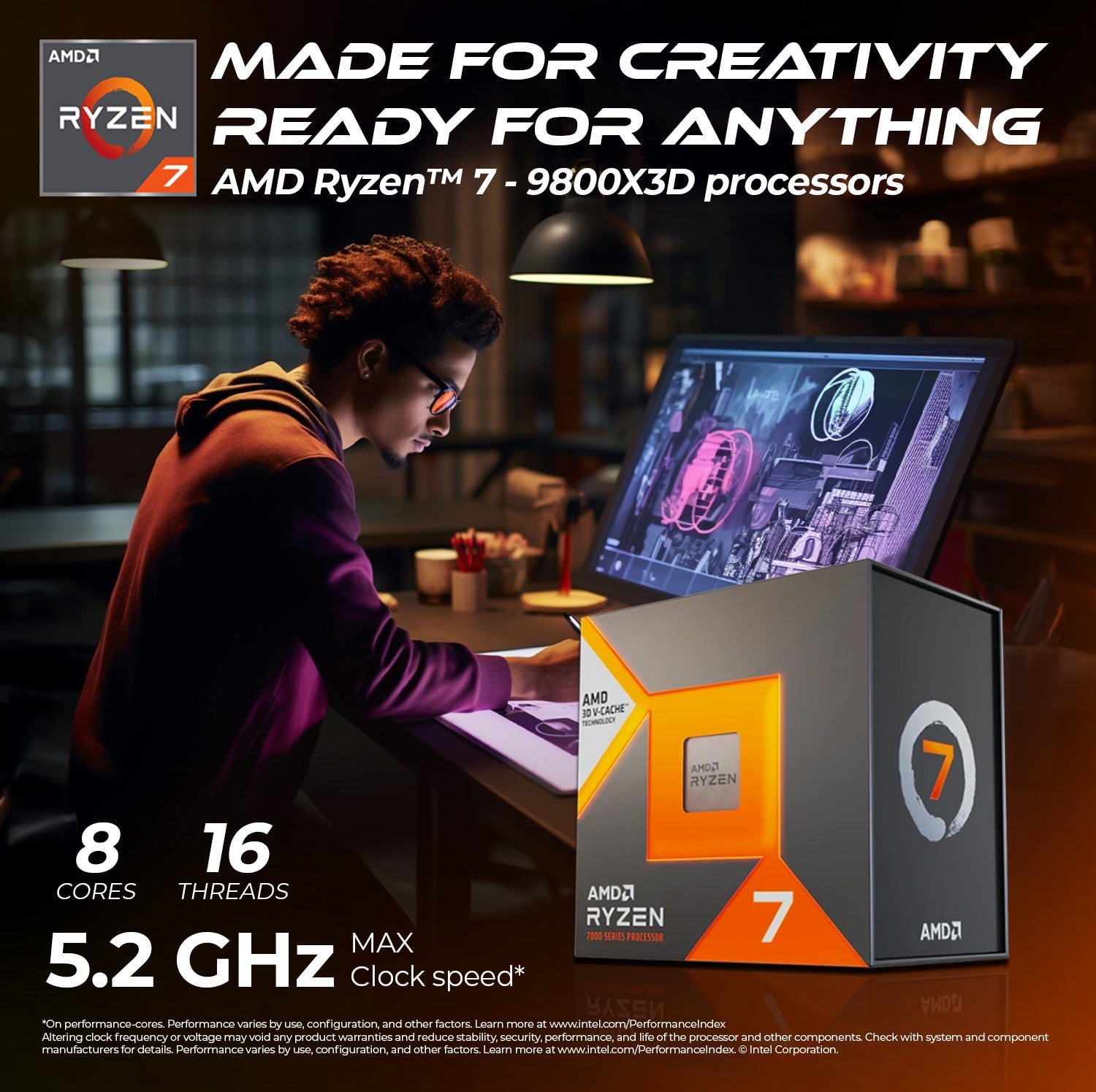 First Wave Spotlight R7 Workstation PC – AMD Ryzen 7 9800X3D, 12GB RTX GPU, DDR5 6000MHz RAM, 1TB NVMe SSD, 1TB SATA SSD, Liquid Cooling, WiFi, High-Performance Gaming & Streaming