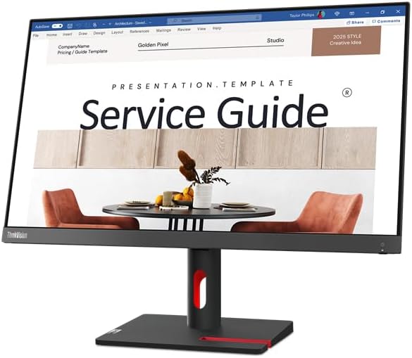 Lenovo 24" Business Monitor Full HD ThinkVision (S24i-30) Includes Wired Keyboard + Mouse + Mousepad | 100Hz, 1ms Response Time, USB Type-C, Eye safe, 99% sRGB color, Anti-Glare, Low Blue Light