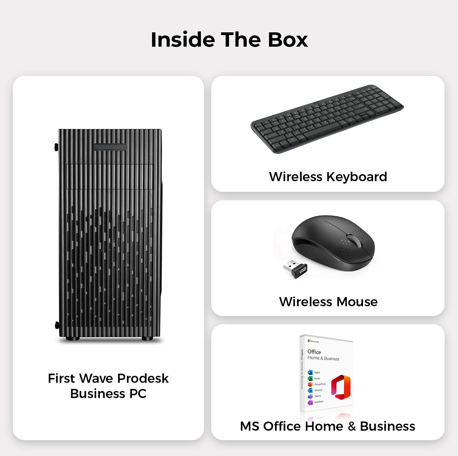 First Wave Prodesk Business Desktop PC – 13th Gen Intel i5-13400 | DDR5 RAM | 1TB NVMe SSD + 1TB SATA SSD | WiFi | Windows 11 Pro | 3Y Warranty | Fast Performance | Includes Keyboard & Mouse