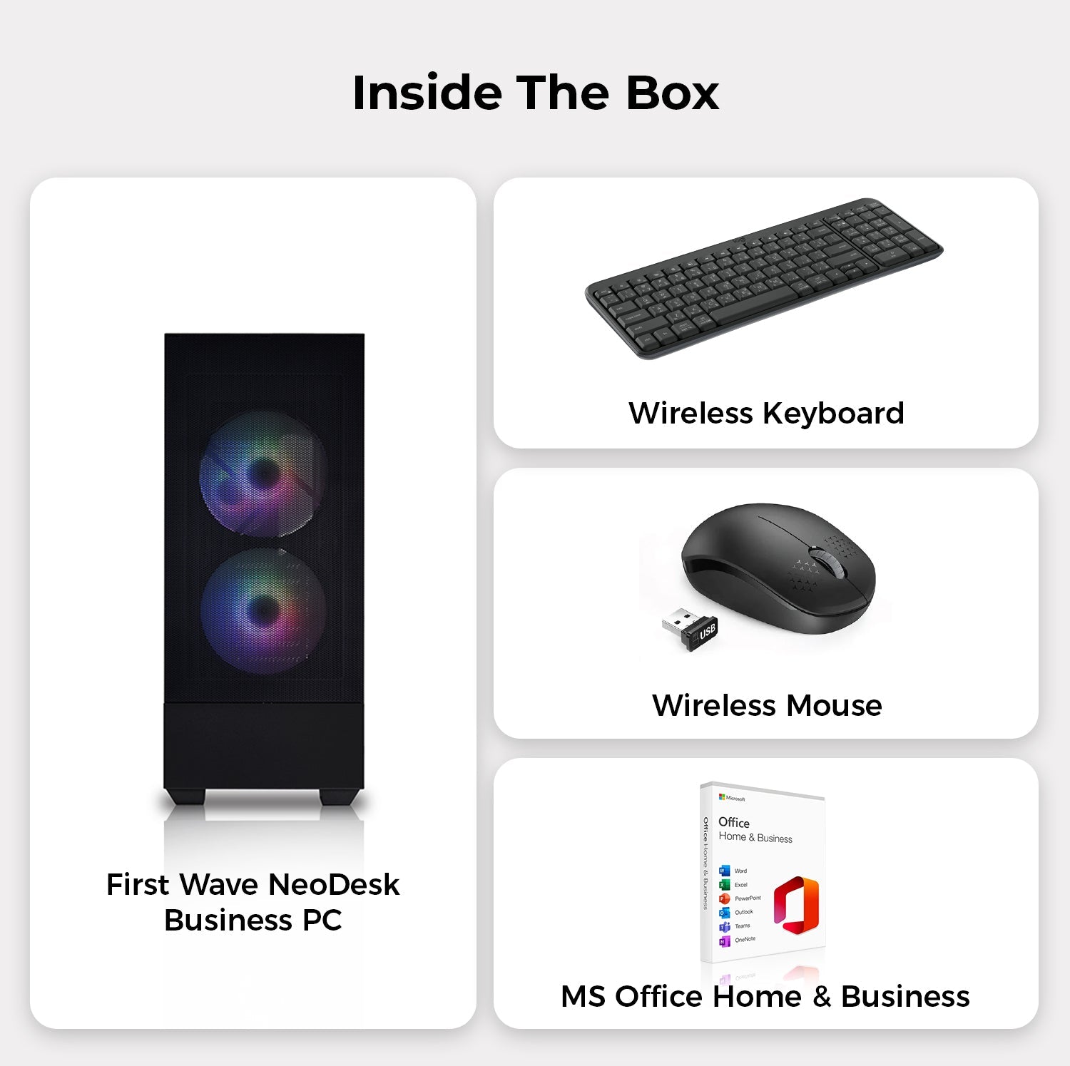 First Wave NeoDesk Business Desktop PC – 14th Gen Intel i9-14900K, RAM, 1TB NVMe SSD + 1TB SATA SSD, Windows 11 Pro | High-Speed Performance, 3-Yr Warranty | Includes MS Office, Keyboard & Mouse