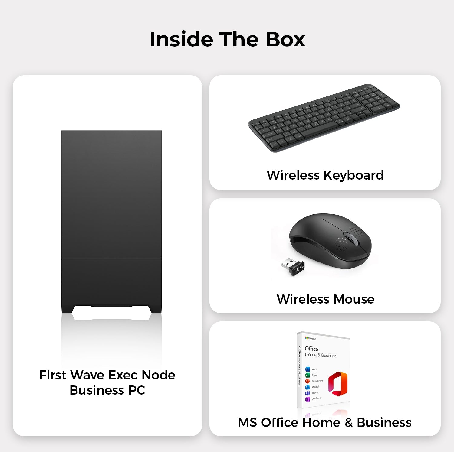 First Wave Exec Node Business Desktop PC – 14th Gen Intel i7 14700, RAM, 1TB NVMe SSD + 1TB SATA SSD, Windows 11 Pro | 3-Year Warranty | Include MS Office, Keyboard & Mouse - Ideal for Office Use