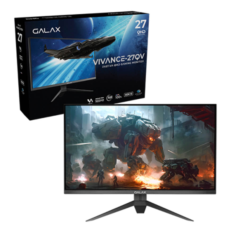 Galax Vivance-27QV Gaming Monitor, 27" QHD Fast VA Display, 165Hz Refresh Rate, 1ms MPRT Response Time