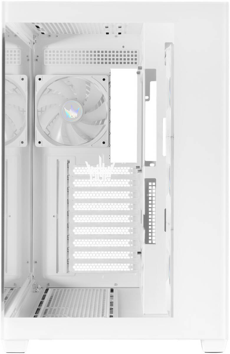 GALAX HOF ALLSYNQ White Mid-Tower ATX Gaming PC Case – Tempered Glass Side Panel, Pre-Installed 4 ARGB Fans, Dual-Chamber Layout, Supports 360 mm Radiator & High-End GPU Builds