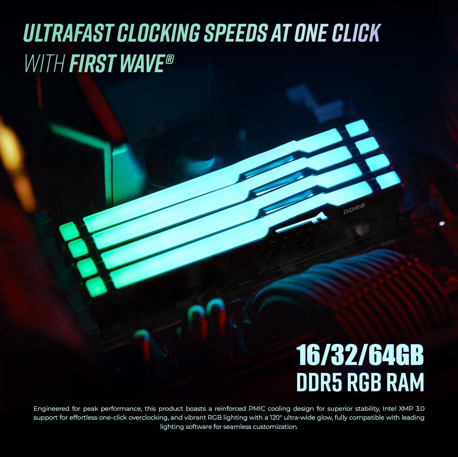 First Wave Shadow Protocol Gaming PC – Intel Core Ultra 9 285K, RTX 5070 12GB, 16,32,64GB DDR5 6000MHz, 1TB NVMe Gen4 SSD, 360mm Liquid Cooler, 850W Modular PSU, Black ATX Gaming Case