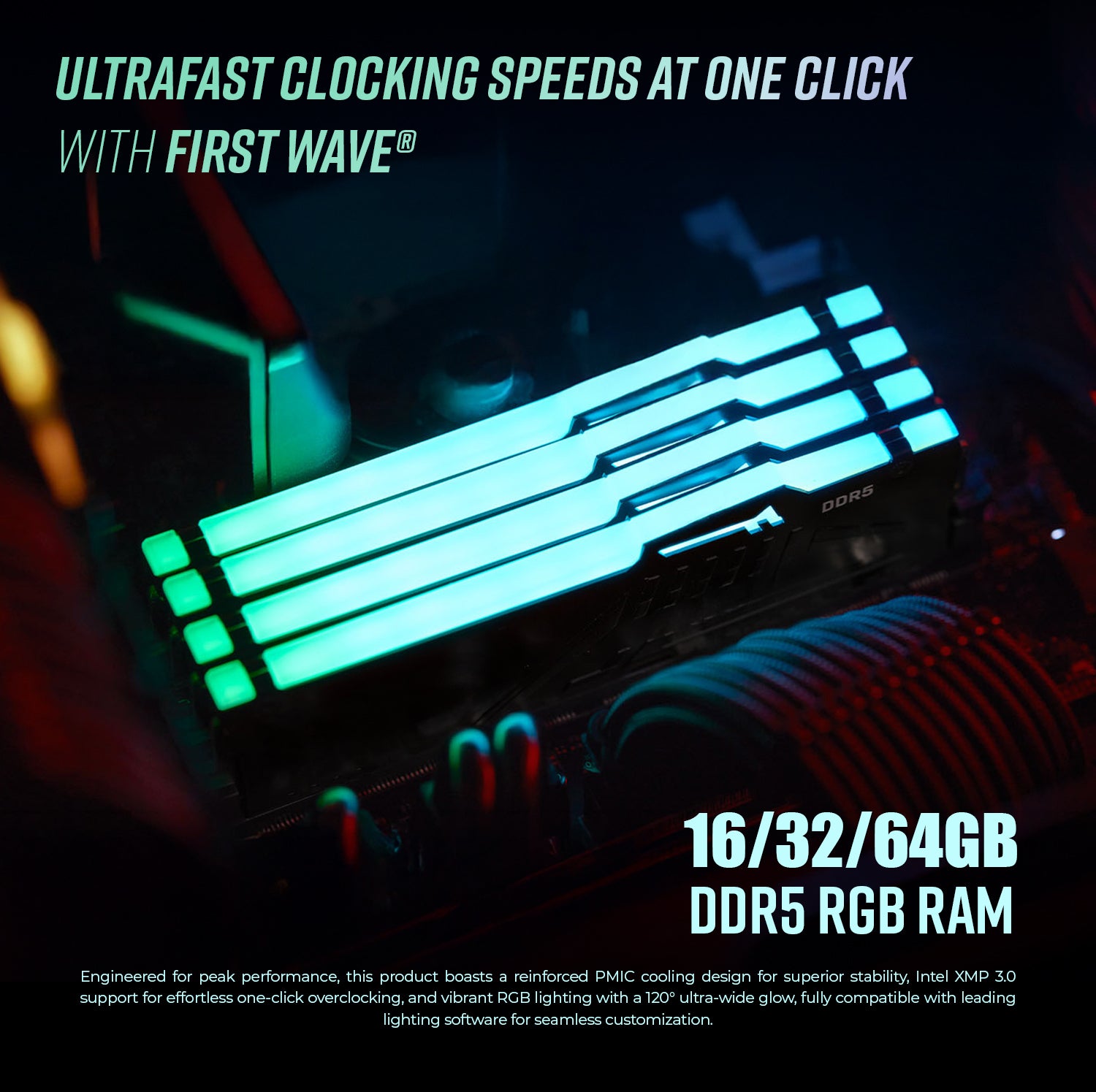 First Wave Ravencore Gaming PC – Intel Core Ultra 5 225F, RTX 5050 8GB, 16,32,64GB DDR5 6000MHz, 1TB NVMe Gen4 SSD, 240mm Liquid Cooler, 750W Modular PSU, ATX Meshed Front Panel Gaming Case