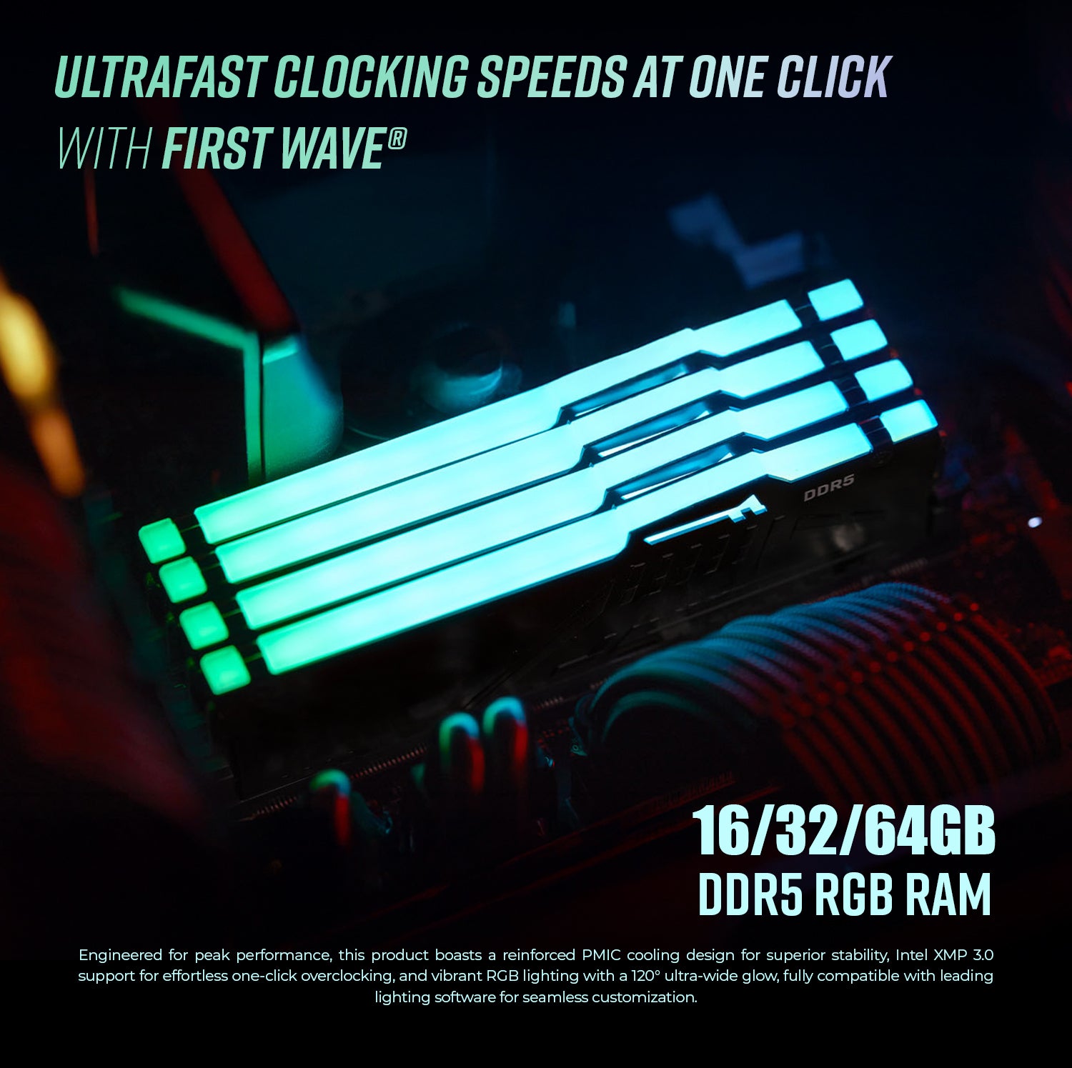 First Wave Cybershadow Gaming PC – Intel Core Ultra 5 245KF, RTX 5060 Ti  , 16,32,64GB DDR5 6000MHz, 1TB NVMe Gen4 SSD, 240mm Liquid Cooler, 750W Modular PSU, Black Mid-Tower Gaming Case