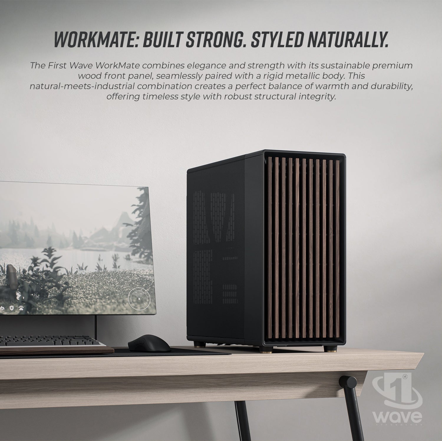 First Wave WorkMate Business Desktop PC – Ryzen 9 7900X | DDR5 RAM | 1TB NVMe SSD + 1TB SATA SSD | WiFi | 750W Modular PSU | Win 11 Pro | Includes MS Office, Keyboard & Mouse, 3-Year Warranty