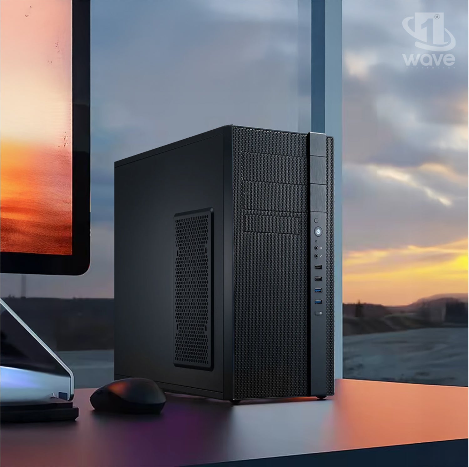 First Wave Effiniti Business Desktop PC – AMD Ryzen 3 4300G, DDR4 RAM, 1TB NVMe SSD, WiFi, Windows 11 Pro, 3-Year Warranty, Includes MS Office Home & Business, Keyboard & Mouse | Ideal for Office