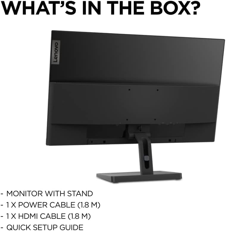 Lenovo L27e-30 (27-Inch) IPS Full HD Monitor - 75Hz, 3-Side Edgeless Design, HDMI & VGA Ports, Black