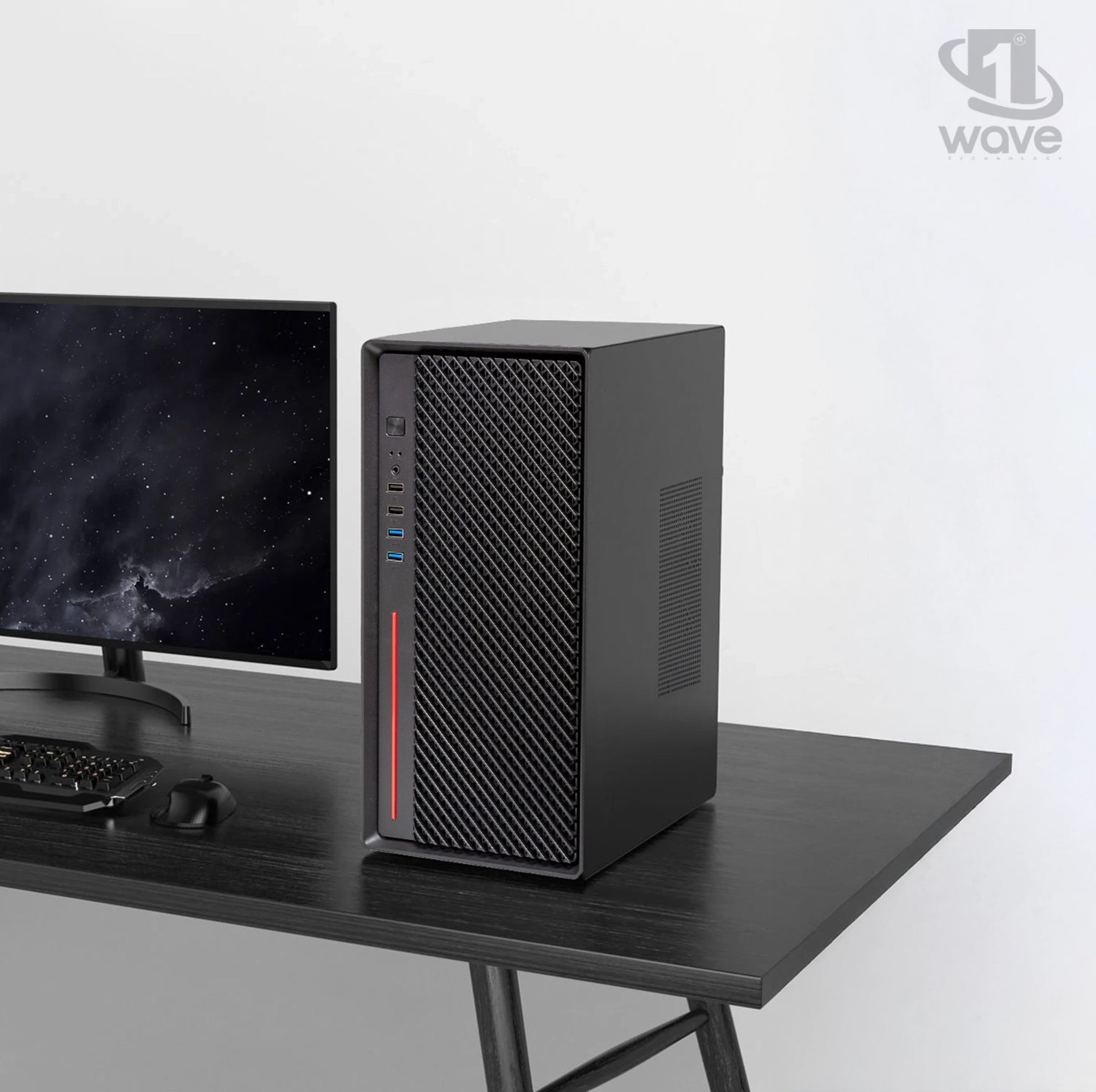 First Wave Corevia Business Desktop PC – AMD Ryzen 5 3400G, DDR4 RAM, 1TB PCIe NVMe SSD, WiFi, Windows 11 Pro, 3-Year Warranty, Includes MS Office Home & Business, Keyboard & Mouse Included