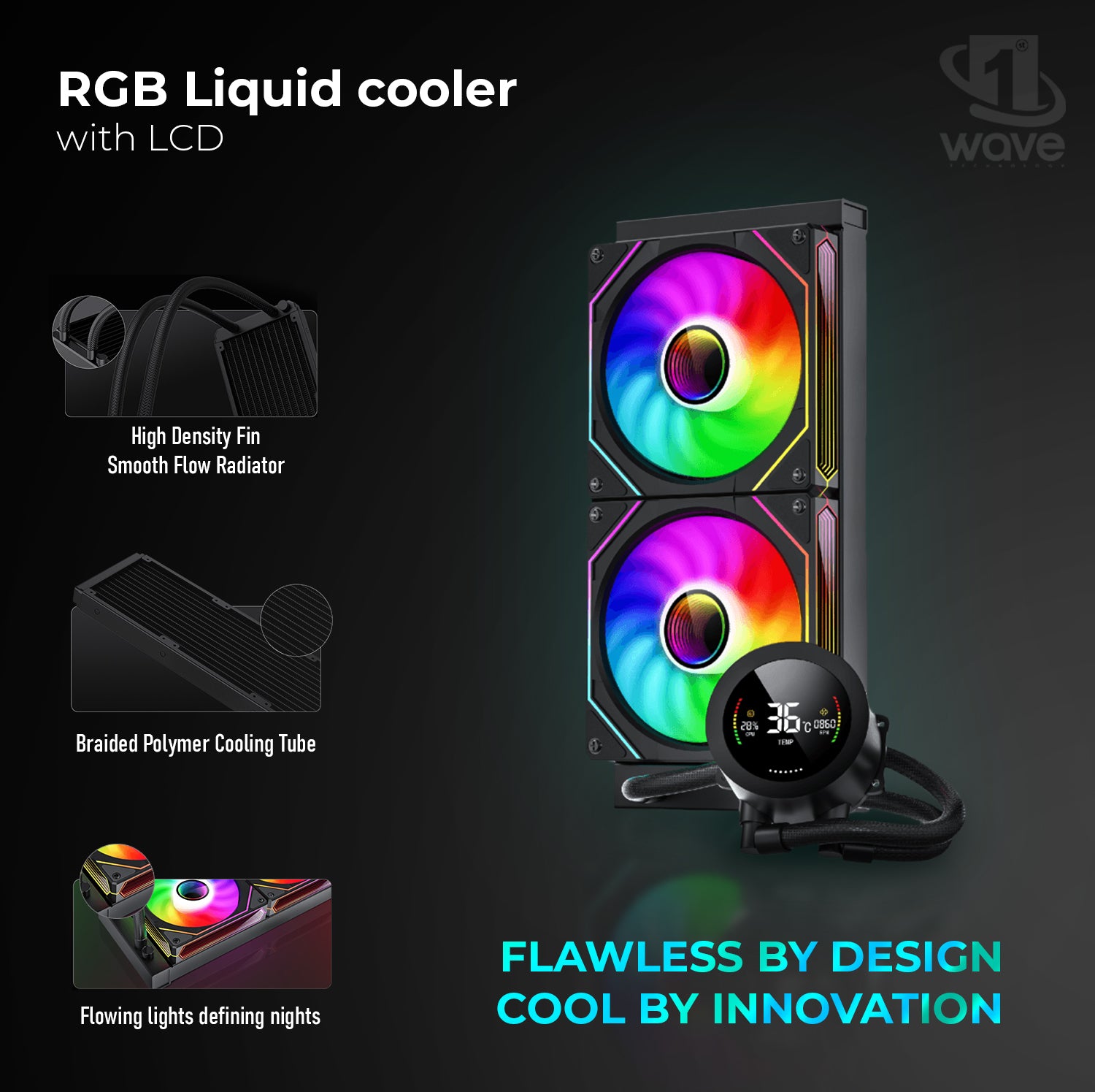 First Wave SurgeBreaker Gaming PC – Ryzen 7 9700X Processor, RX 7800 XT   GPU, 16,32,64GB DDR5 6000MT/s RAM, 1TB NVMe Gen4 SSD, 360mm Liquid Cooling, 750W Modular PSU, Blade Elite ATX Gaming Case