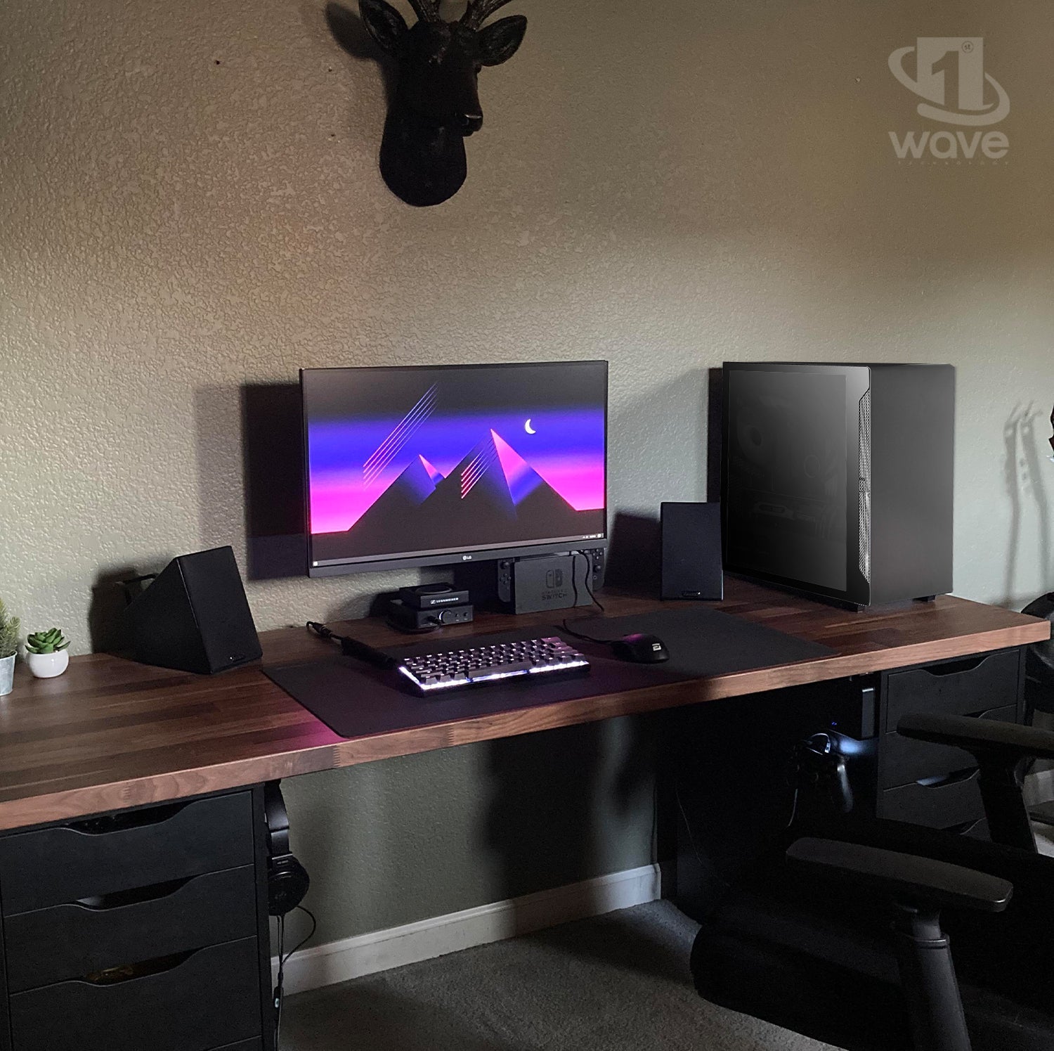 First Wave OmniTask Business Desktop PC – AMD Ryzen 5 5600G | DDR5 RAM | 1TB NVMe SSD + 1TB SATA SSD | WiFi | Windows 11 Pro | 3–Year Warranty | Include MS Office, Keyboard & Mouse