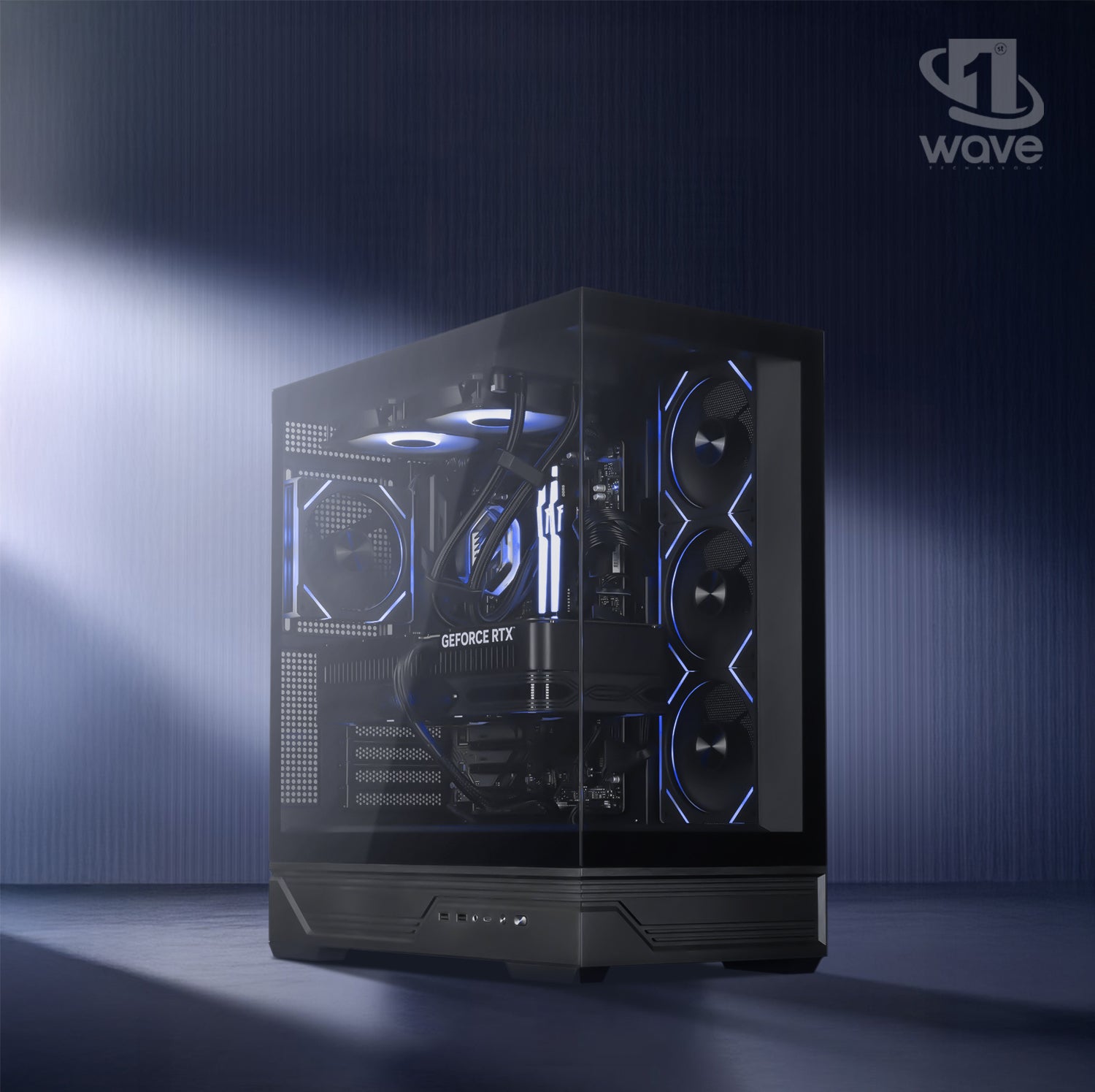 First Wave Nitro Wolf Gaming PC – Intel Core i7 14th Gen, RTX 5060 8GB, 16,32,64GB DDR5 6000MHz, 1TB NVMe Gen4 SSD, 240mm Liquid Cooler, 750W Modular PSU, Black Gaming Case