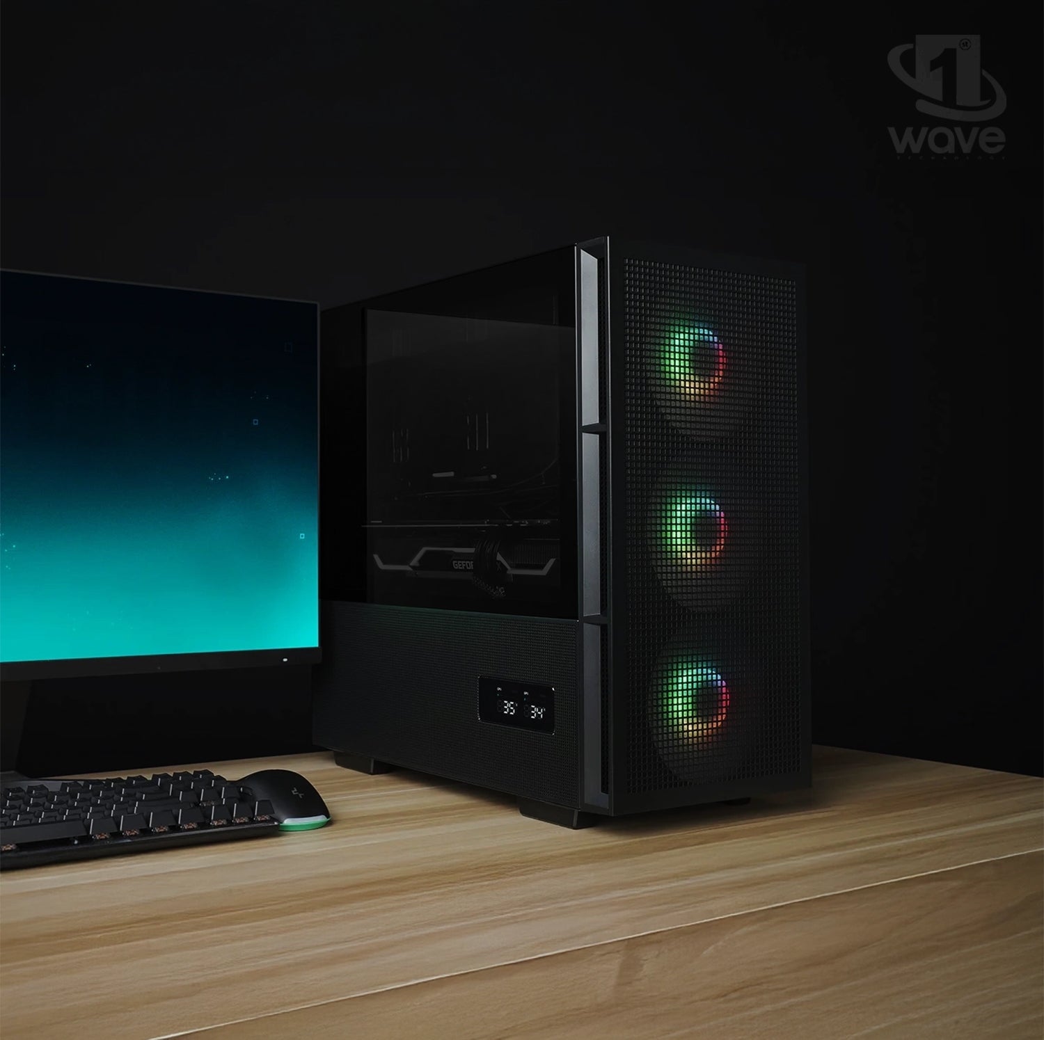 First Wave PixelForge U5 Workstation PC – Post Production Edition – Intel Ultra 5 245KF, RTX 5060 Ti 16GB Graphics, DDR5 RAM, 2TB SSD (1TB NVMe Gen4 + 1TB SATA), WiFi, 360mm ARGB Liquid Cooling, Windows 11 Pro, 2Y Warranty