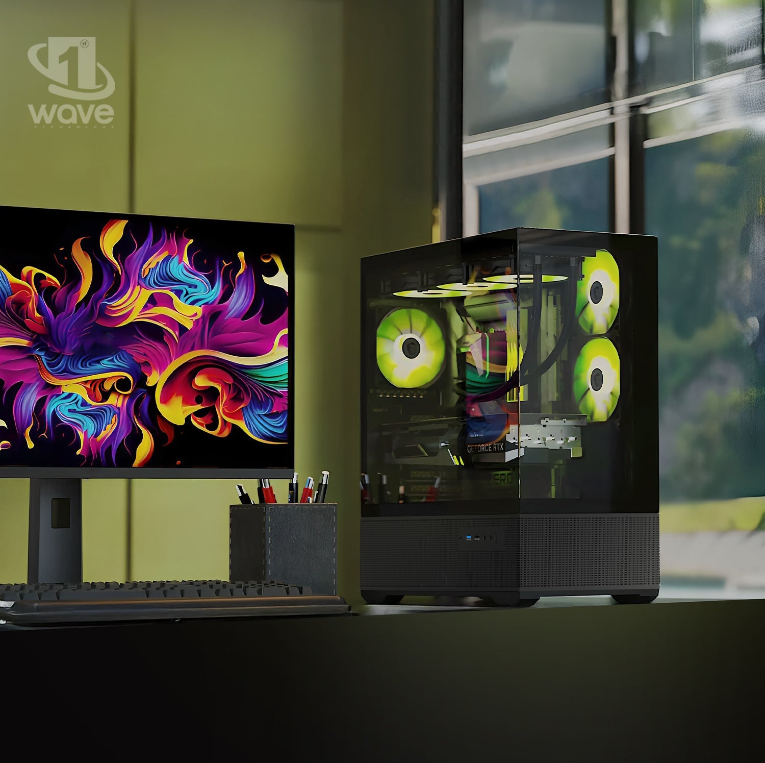 First Wave ViperX Gaming PC – AMD Ryzen 7-7700, 16GB RTX 5060 Ti Graphics, DDR5 RGB RAM, 2TB SSD (1TB NVMe + 1TB SATA), WiFi, ARGB Cooling, Windows 11 Pro, 2Y Warranty