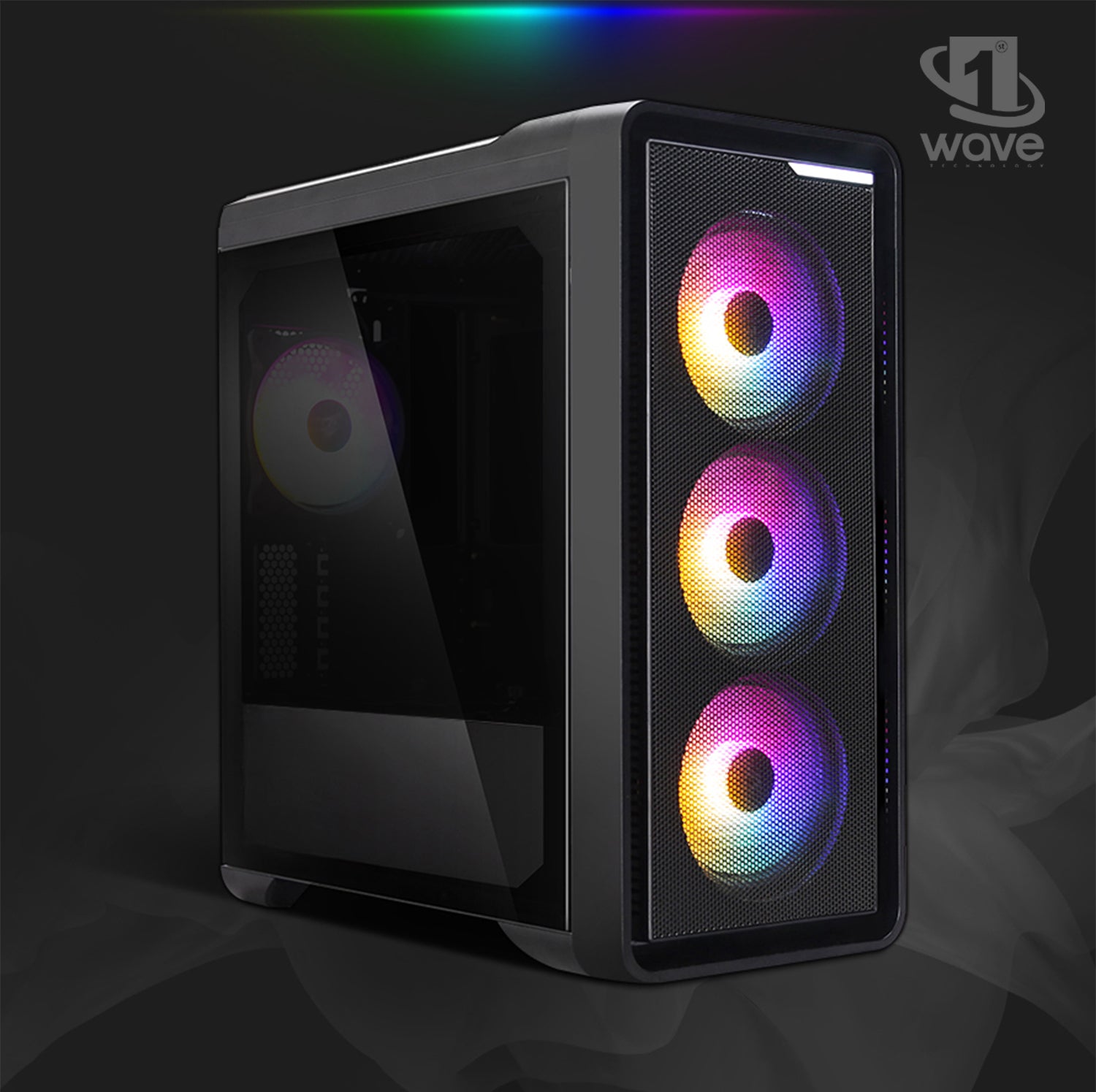 First Wave TechSoul Gaming PC – Intel Core Ultra 7 265KF, RTX 5060 Ti 16,32,64GB,   DDR5 6000MHz, 1TB NVMe Gen4 SSD + 1TB SATA SSD, 240mm Liquid Cooler, 750W Modular PSU, RGB MATX Mini Tower Gaming Case