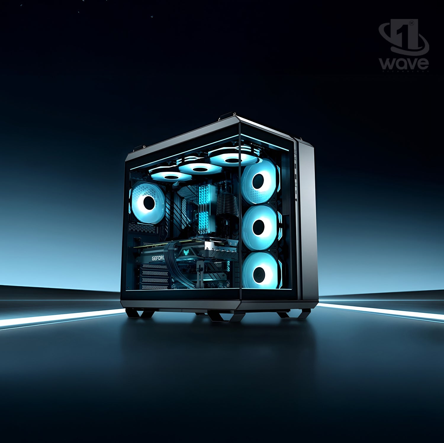 First Wave Arcadia Gaming PC – Intel Core Ultra 9 285K, RTX 5070 12GB, 16,32,64GB DDR5 6000MHz, 1TB NVMe Gen4 SSD + 1TB SATA SSD, 360mm Liquid Cooler, 850W Modular PSU, ARGB Black Mid-Tower Gaming Case