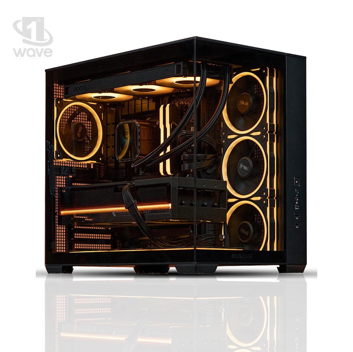 First Wave Overstrike Gaming PC – AMD Ryzen 9 9900X3D, 16,32,64GB DDR5, 12GB RTX 5070, 2TB Storage, 360mm Liquid Cooling, High-Performance RGB Gaming Rig