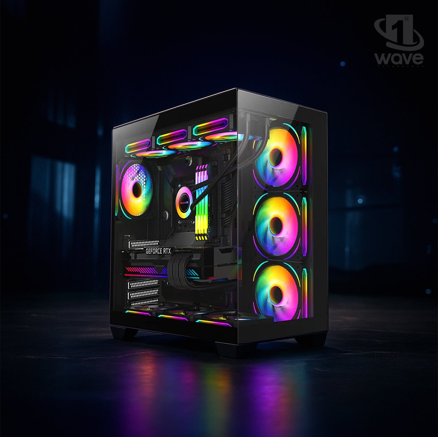 First Wave TempestX Gaming PC – Intel Core Ultra 5 - 245KF, 8GB RTX 5060 Graphics, DDR5 RGB RAM, 1TB NVMe SSD, WiFi, ARGB Cooling, Windows 11 Pro, 2Y Warranty, High-Performance Desktop