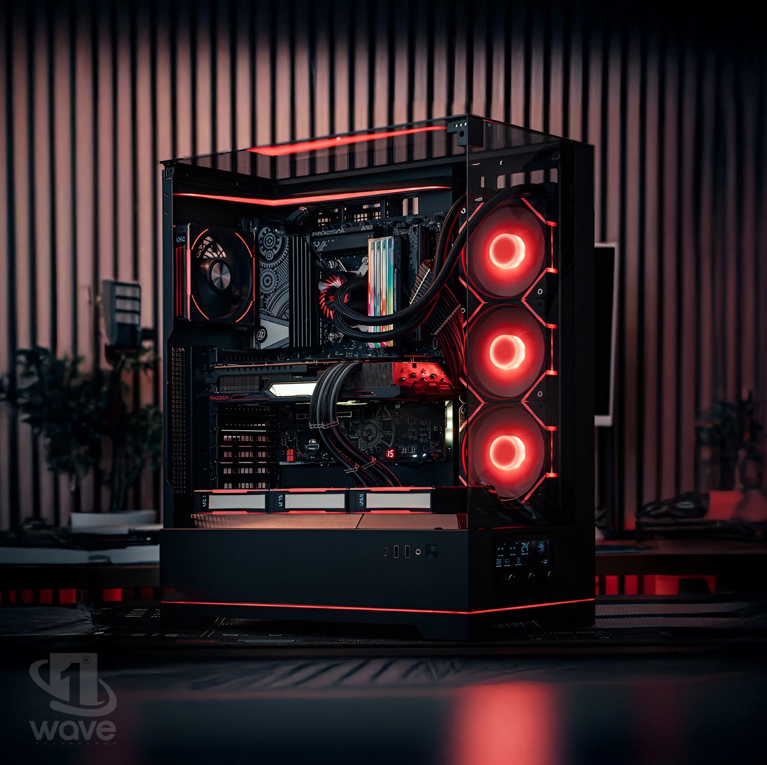 First Wave TechnoPulse Gaming PC – Intel Core Ultra 5 225F, RTX 5050 8GB, 16,32,64GB DDR5 6000MHz, 1TB NVMe Gen4 SSD + 1TB SATA SSD, 240mm Liquid Cooler, 750W Modular PSU, Black/White Gaming Case