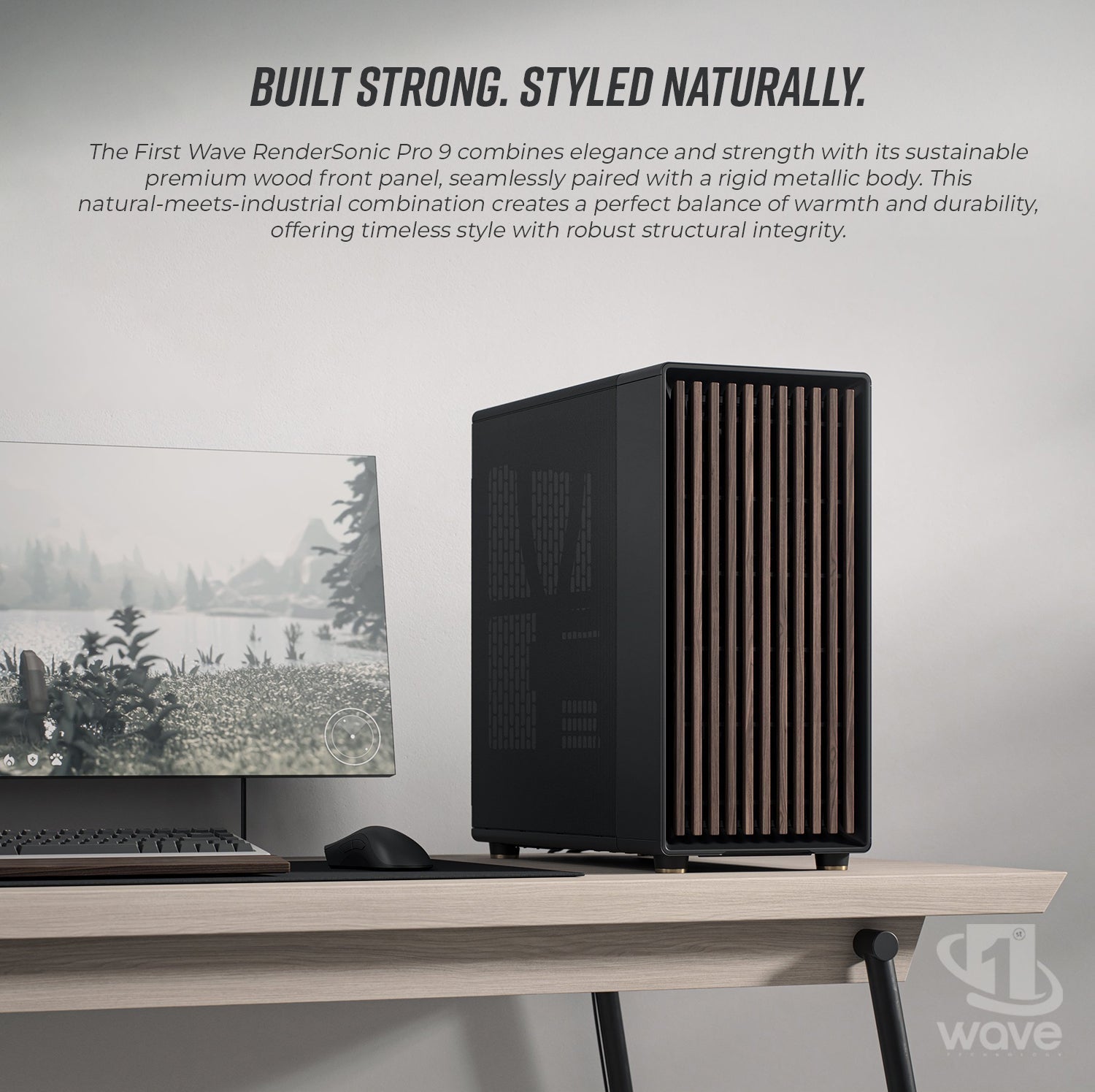 First Wave RenderSonic Pro 9 Workstation PC – Rendering Edition – AMD Ryzen™ 9 9950X, RTX 5080 16GB Graphics, DDR5 RAM, 2TB SSD (1TB NVMe SSD+1TB SATA), WiFi, Windows 11 Pro, 2Y Warranty