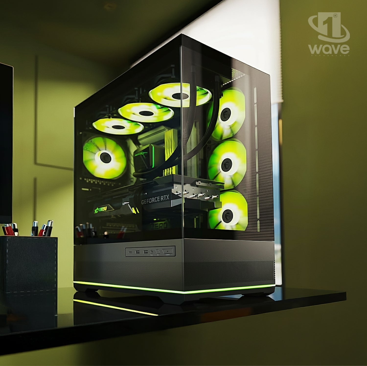 First Wave Chaos Gaming PC – Intel Core i9-14th Gen, RTX 5070 Ti 8GB, 16,32,64GB DDR5 6000MHz, 1TB NVMe Gen4 SSD, 360mm Liquid Cooler, 850W Fully Modular PSU, Mid Tower Black Gaming Case