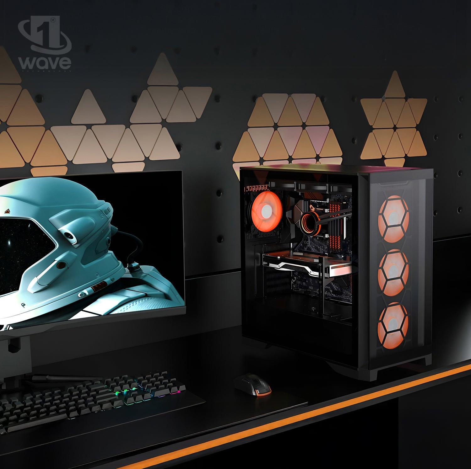 First Wave IronLeaf Gaming PC – Intel Core Ultra 5 225F, 8GB RTX 5050 Graphics, DDR5 RGB RAM, 2TB SSD (1TB NVMe + 1TB SATA), WiFi, ARGB Cooling, Windows 11 Pro, 2Y Warranty, High-Performance Desktop