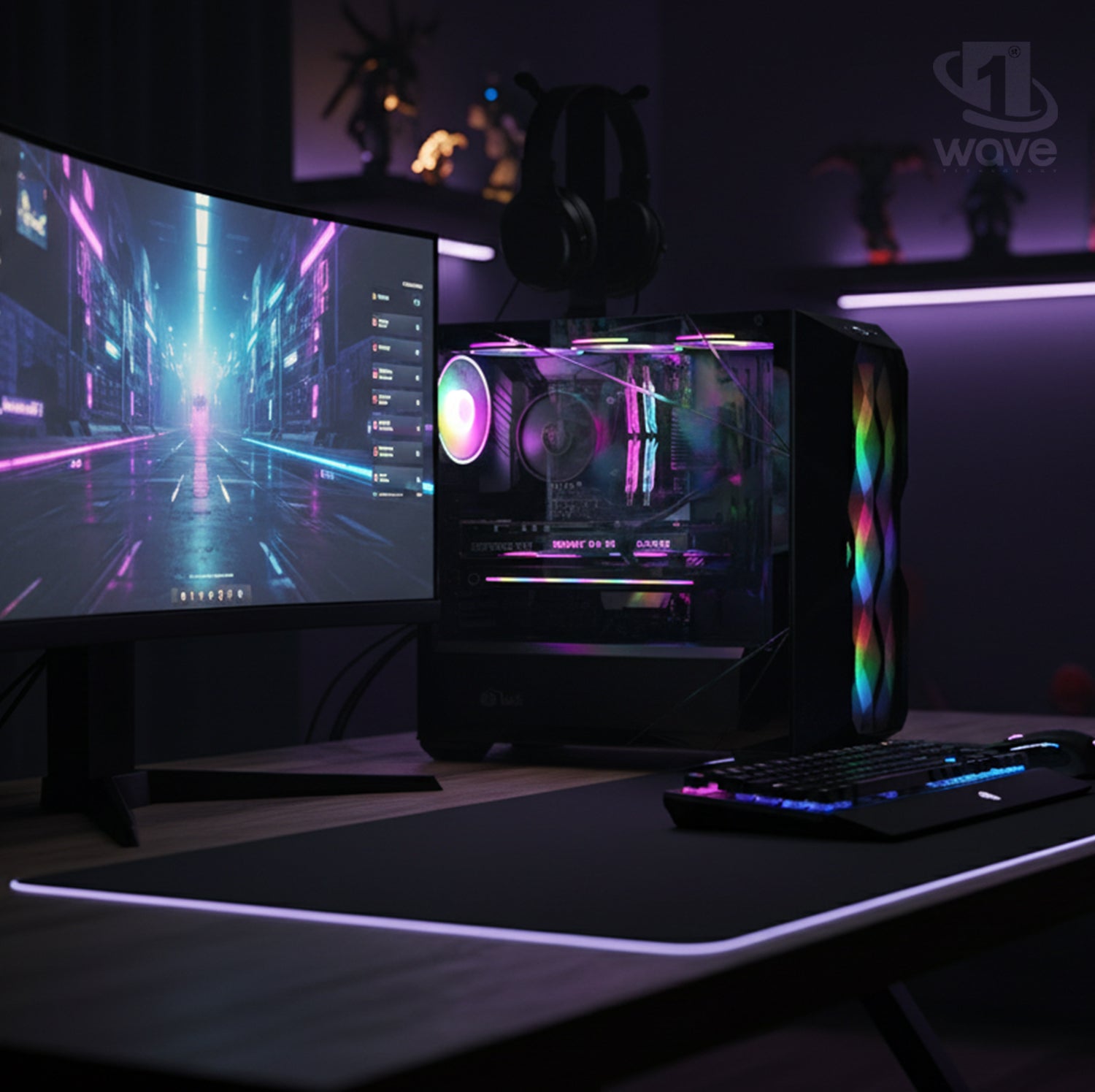 First Wave Stormcaller Gaming PC, Intel Core i7 14th Gen, RTX 5060 8GB,  16,32,64GB DDR5 RAM, 1TB NVMe Gen4 SSD, Liquid Cooled, High Airflow Case, 750W Modular PSU
