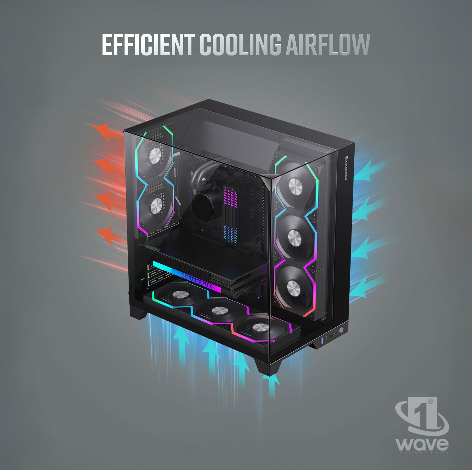 First Wave GlacierFire Gaming PC – Intel Core Ultra 9 - 285K, 16GB RTX 5070 Ti Graphics, DDR5 RGB RAM, 1TB NVMe SSD, WiFi, ARGB Cooling, Windows 11 Pro, 2Y Warranty