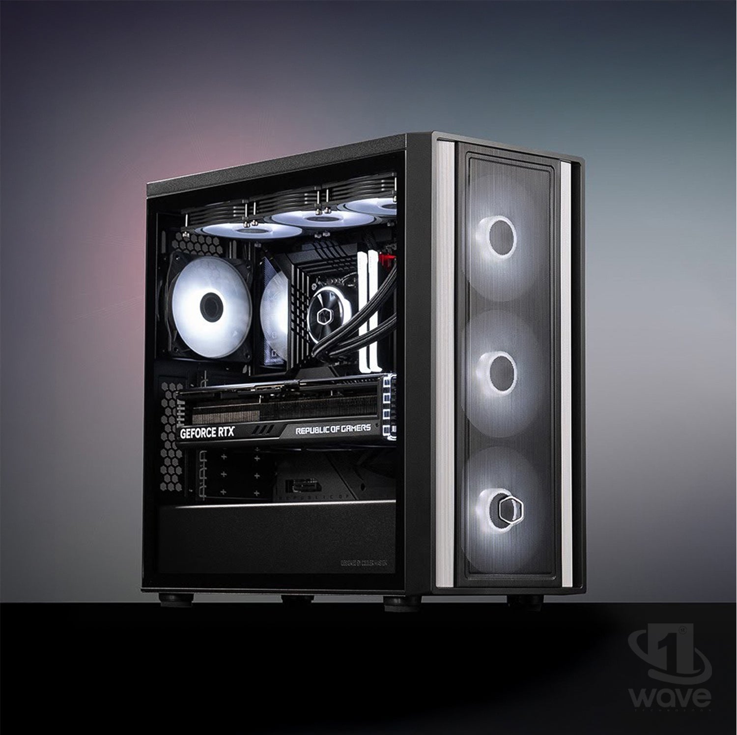 First Wave Nightstalker Gaming PC – Intel Core i5-14th Gen, RTX 5060 8GB, 16,32,64GB DDR5 6000MHz RGB, 1TB NVMe Gen4 SSD + 1TB SATA SSD, ASUS PRIME H610M-A WiFi DDR5, 240mm Liquid Cooler, 750W Modular PSU, Masterbox 600 Black Case