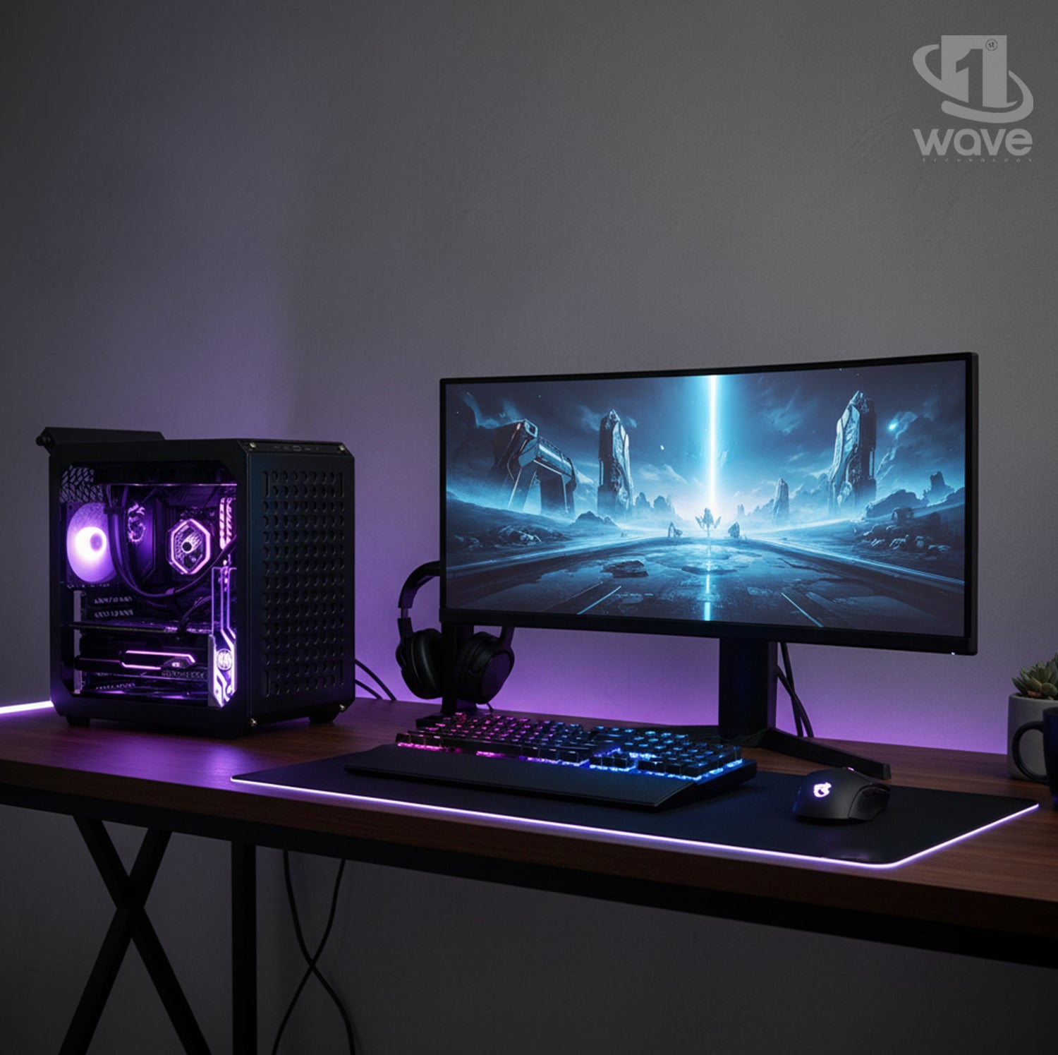 First Wave Carnage Gaming PC – Intel Core i5-14th Gen, RTX 5060 8GB, 16,32,64GB DDR5 6000MHz, 1TB NVMe Gen4 SSD + 1TB SATA SSD, 240mm Liquid Cooler, 750W Modular PSU, Full View Mid Tower Case (Black)