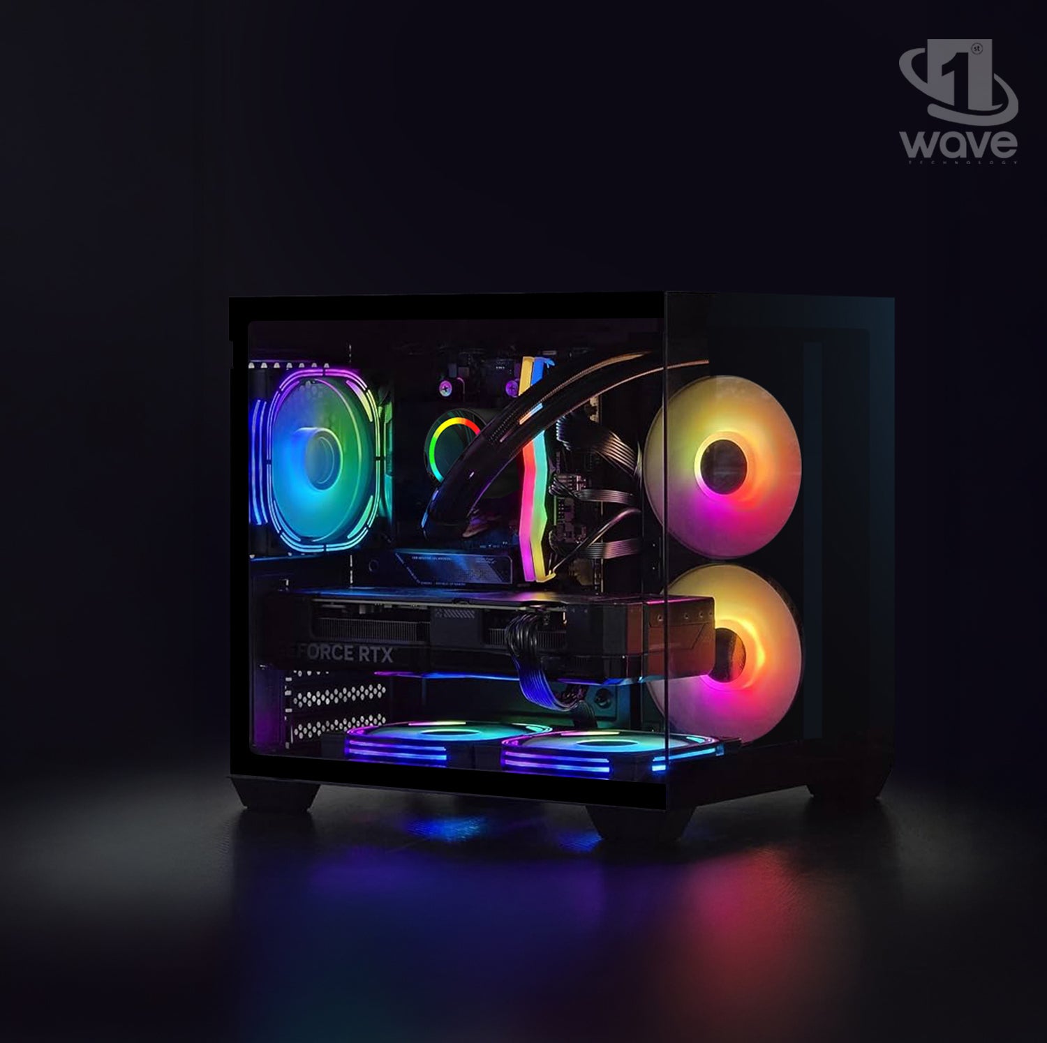 First Wave Odyssey Gaming PC – Ryzen 5 7600X Desktop, RTX 5060 8GB Graphics, 16,32,64GB DDR5 6000MT/s RAM, 1TB Gen4 NVMe SSD + 1TB SATA SSD, 240mm Liquid Cooler, 750W Modular PSU, Dual-Glass ARGB Gaming Case