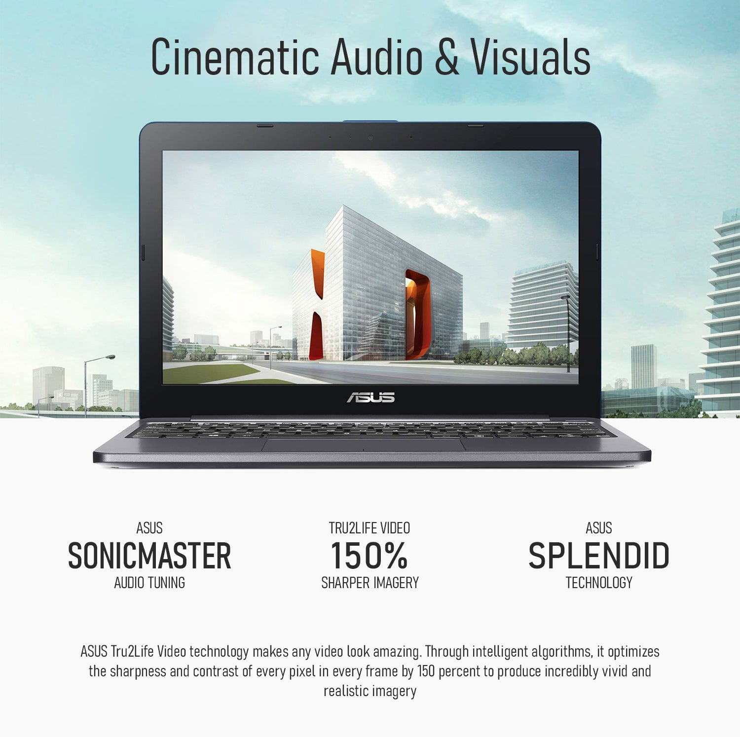 ASUS VivoBook E12 E203NA 11.6” HD Laptop | Intel Celeron N3350 | 4GB RAM | 256GB Storage (128GB eMMC + 128GB MicroSD), Win10, Eng/French KB | Includes 1st Wave 7-in-1 Hub, Antivirus, Mouse & pad