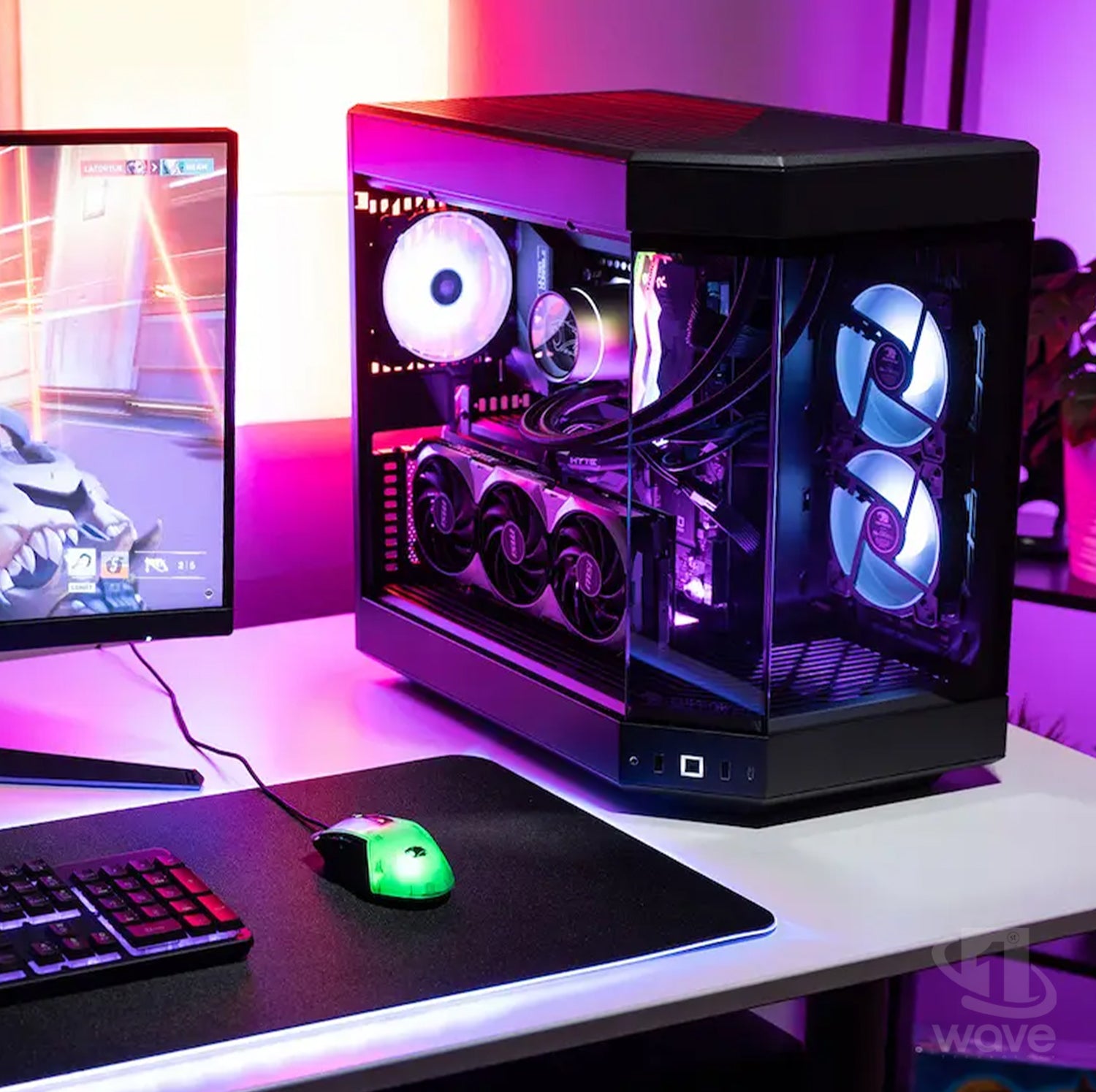 First Wave Dawnbreaker Gaming PC – Ultra 9 285K, RTX 5070 Ti, 16,32,64GB DDR5 6000MT/s, 1TB NVMe Gen4 SSD, 360mm Liquid Cooling, 850W Modular PSU, Premium Panoramic Case
