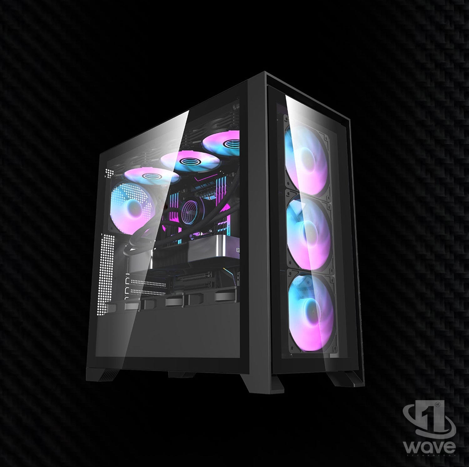 First Wave ShadowSurge Gaming PC – AMD Ryzen 5-7600, 8GB RTX 5060 Graphics, DDR5 RGB RAM, 1TB NVMe SSD, WiFi, ARGB Cooling, Windows 11 Pro, 2Y Warranty