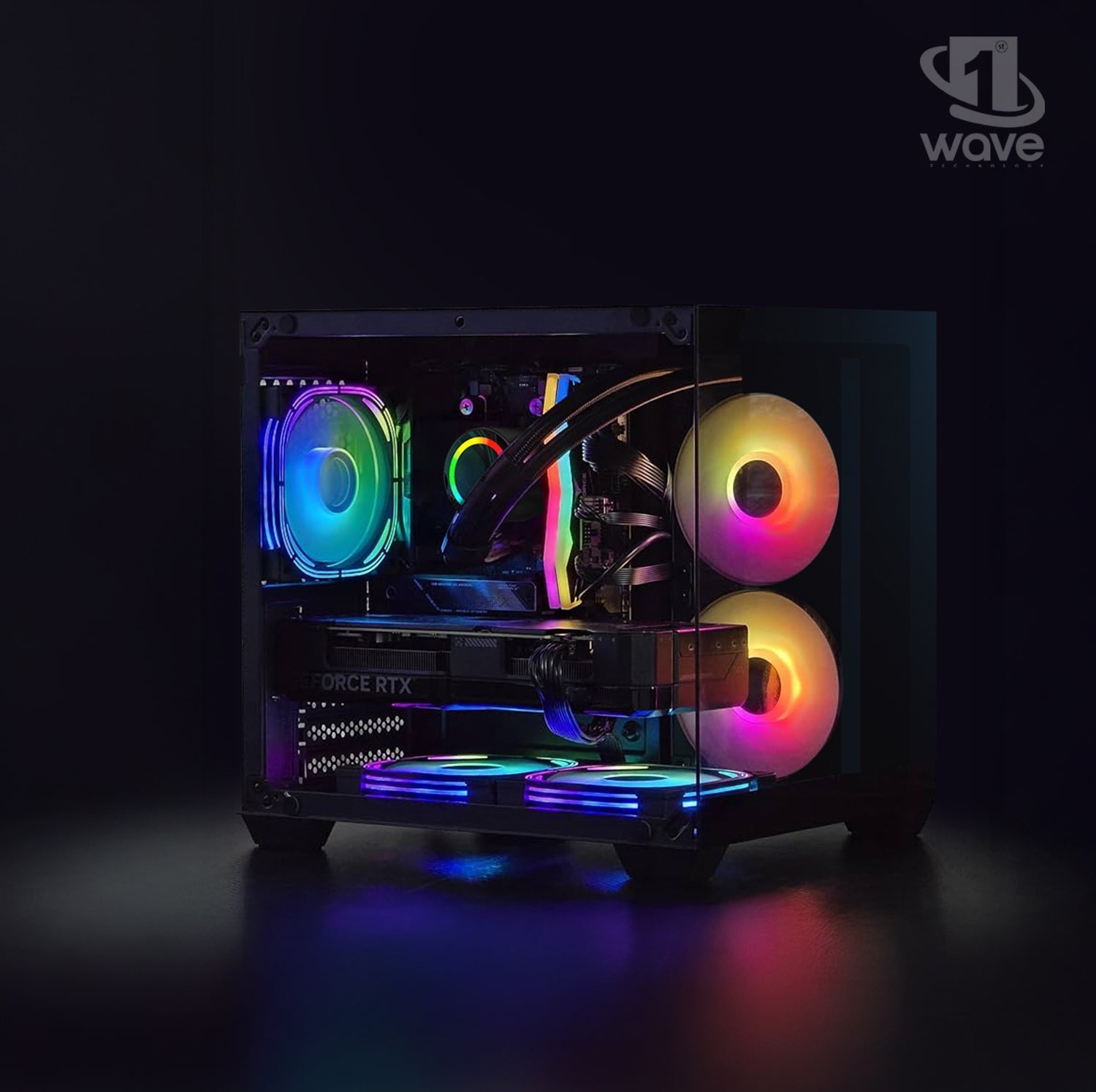 First Wave CryoSpire Gaming PC – Intel Core Ultra 7 - 265KF, 8GB RTX 5060 Ti Graphics, DDR5 RGB RAM, 1TB NVMe SSD , WiFi, ARGB Cooling, Windows 11 Pro, 2Y Warranty