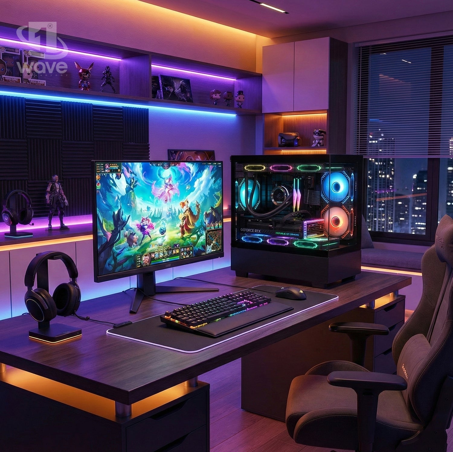 First Wave SurgeBreaker Gaming PC – Ryzen 7 9700X Processor, RX 7800 XT   GPU, 16,32,64GB DDR5 6000MT/s RAM, 1TB NVMe Gen4 SSD, 360mm Liquid Cooling, 750W Modular PSU, Blade Elite ATX Gaming Case