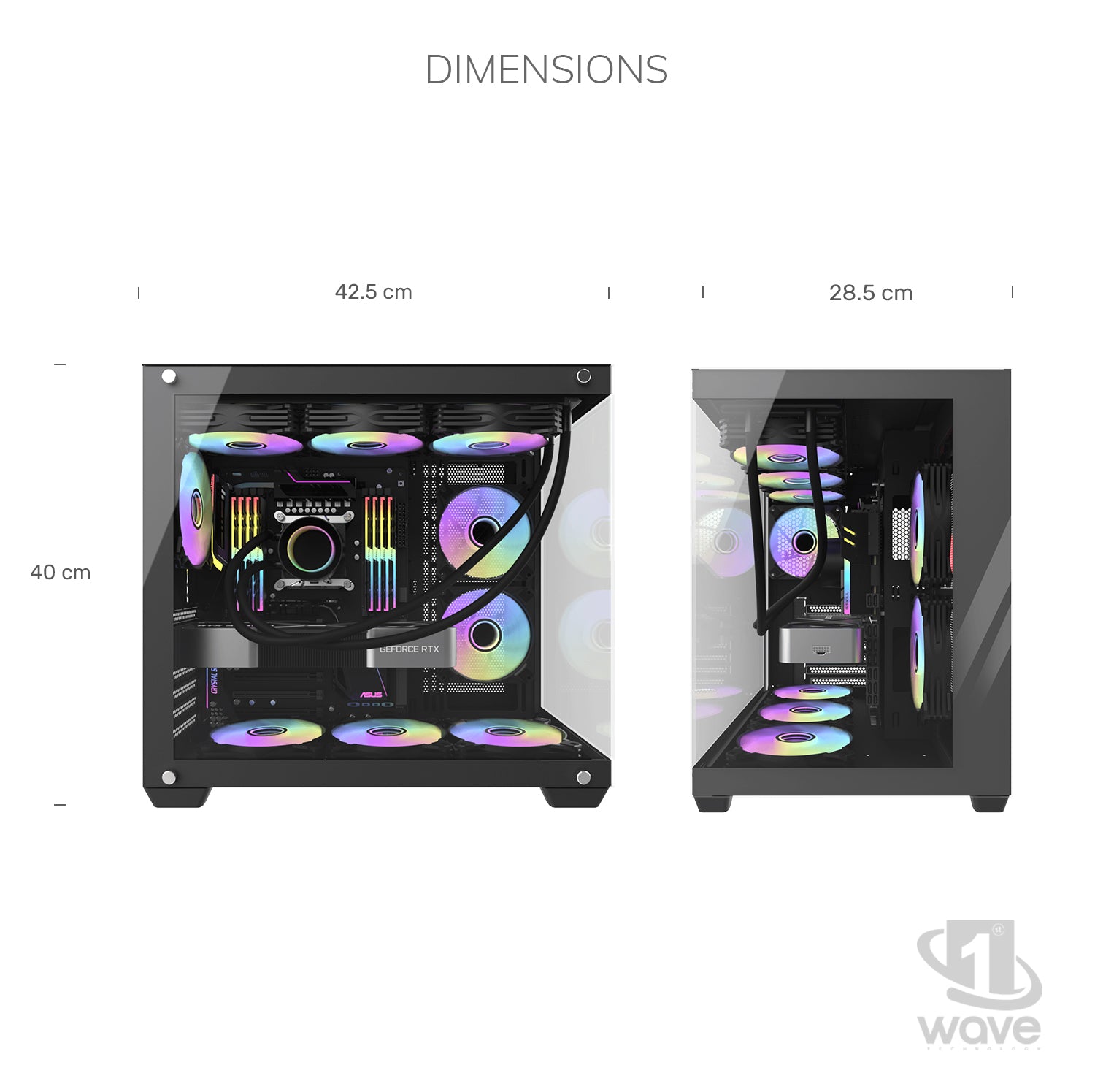First Wave Odyssey Gaming PC – Ryzen 5 7600X Desktop, RTX 5060 8GB Graphics, 16,32,64GB DDR5 6000MT/s RAM, 1TB Gen4 NVMe SSD + 1TB SATA SSD, 240mm Liquid Cooler, 750W Modular PSU, Dual-Glass ARGB Gaming Case