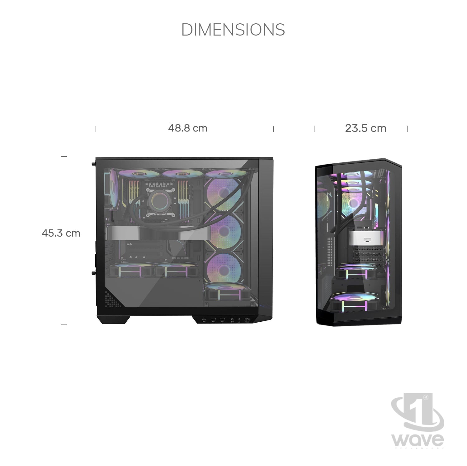 First Wave HyperionX Gaming PC – AMD Ryzen 7-9700, 16GB Radeon RX 7800 GDDR6 OC Graphics, DDR5 RGB RAM, 1TB NVMe SSD, WiFi, ARGB Cooling, Windows 11 Pro, 2Y Warranty