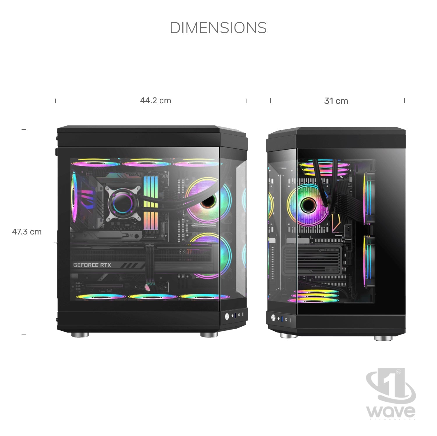 First Wave PhantomForce Gaming PC – Intel Core Ultra 9 - 285K, 12GB RTX 5070 Graphics, DDR5 RGB RAM, 1TB NVMe SSD, WiFi, ARGB Cooling, Windows 11 Pro, 2Y Warranty