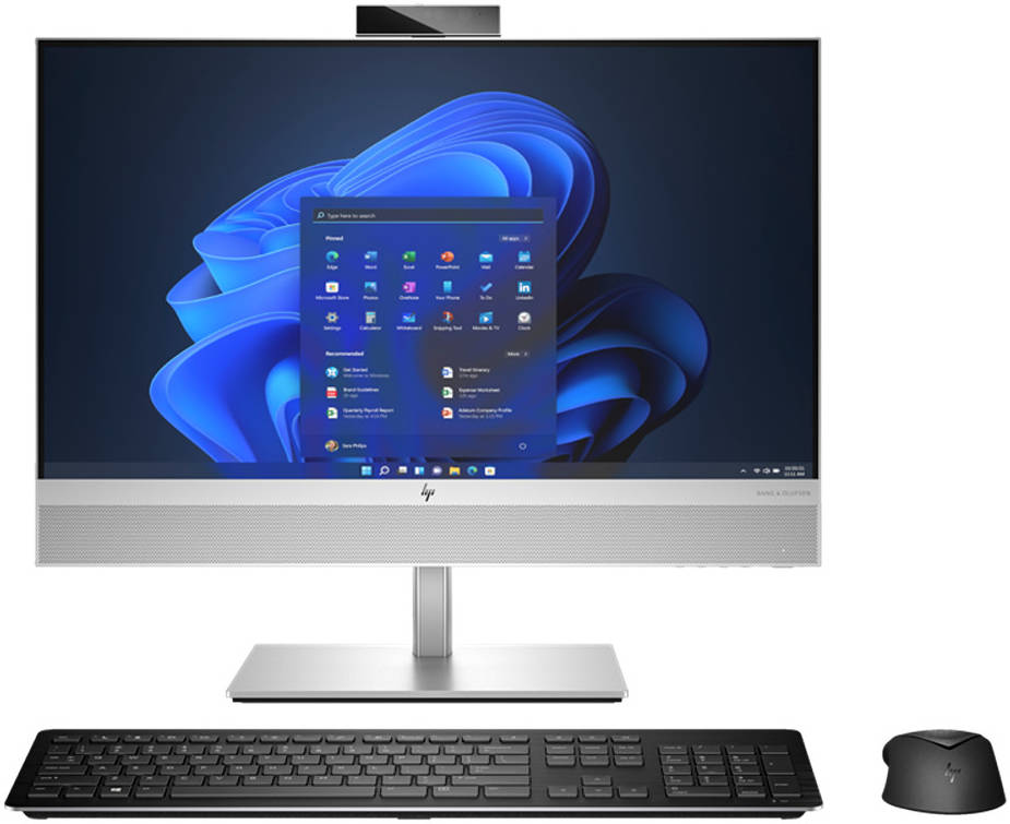 HP EliteOne 840 G9 All-in-One Desktop PC, 23.8" FHD IPS Display, Intel Core i7-12700, 16GB RAM, 512GB SSD, Intel UHD Graphics 770 GPU, HP 655 Wireless ENG KB & Mouse, Win11, Silver | 5V9K2EA#BH5