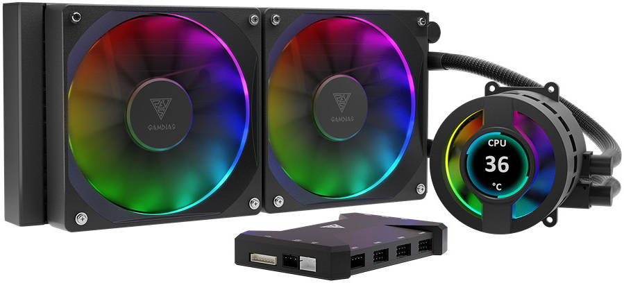 GAMDIAS CHIONE P3-240U RGB AIO Liquid CPU Cooler – 240mm High-Performance Water Cooling System